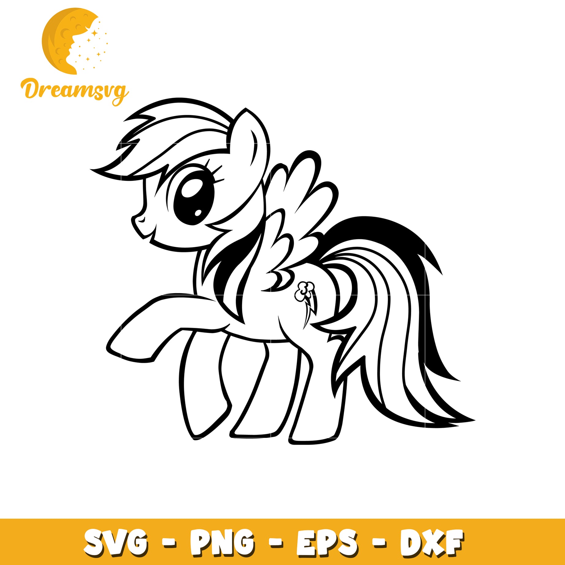 Rainbow Dash SVG Pony PNG EPS DXF