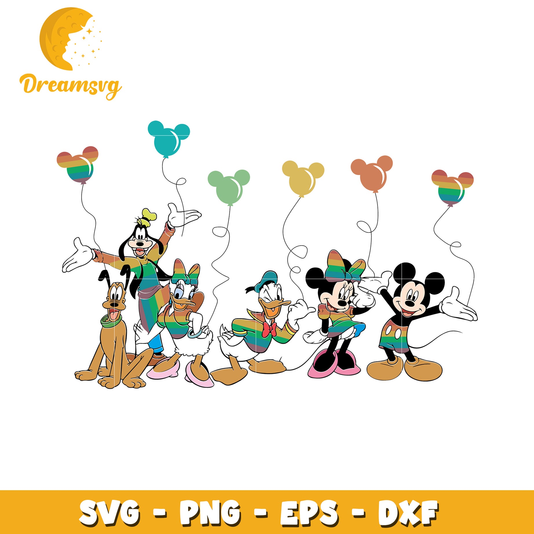 Rainbow Disney SVG Bundle PNG EPS DXF