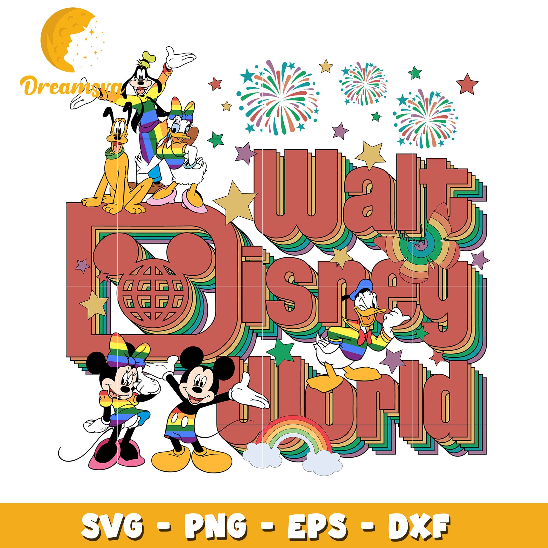 Rainbow Disney World SVG PNG EPS DXF