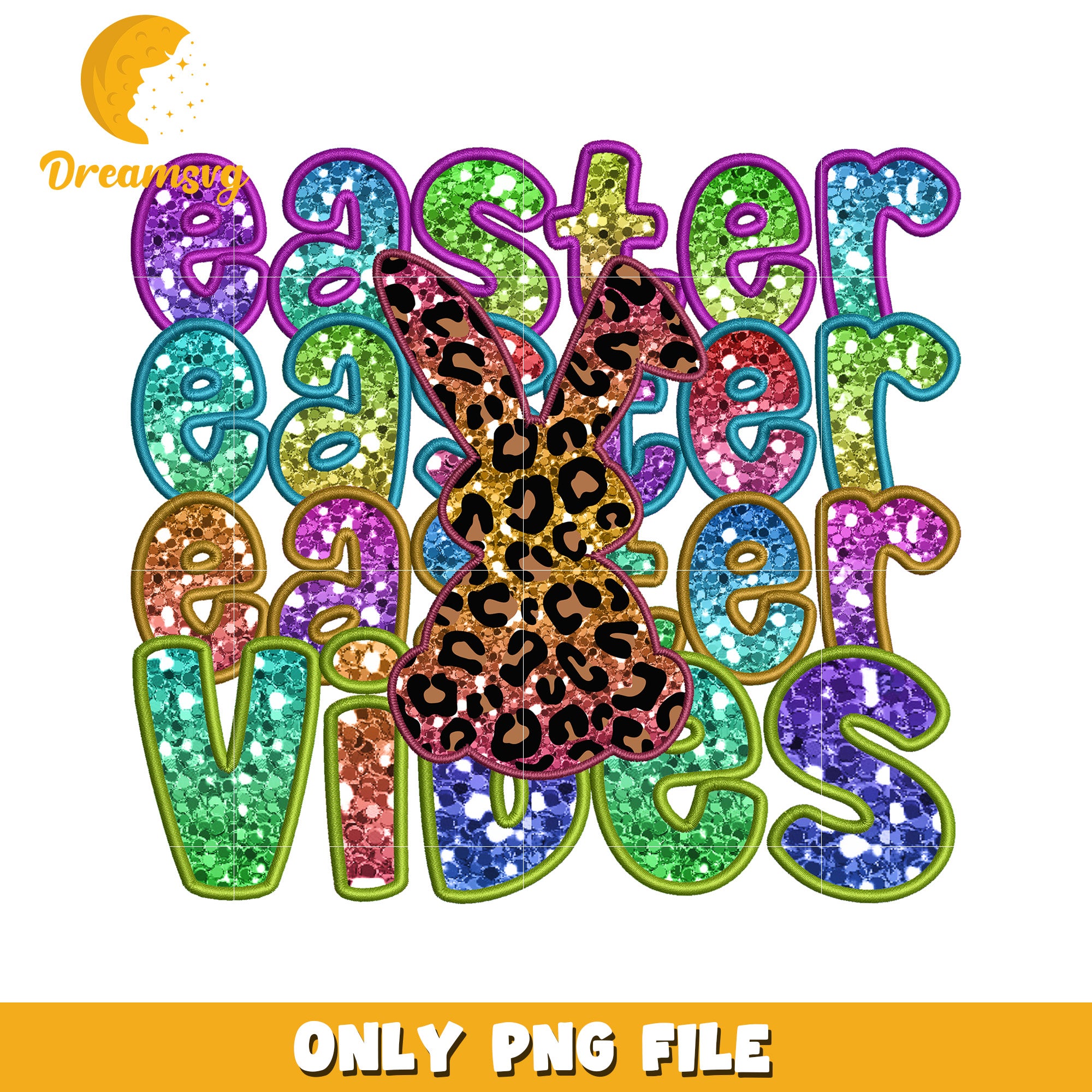 Rainbow Easter Bunny PNG Design