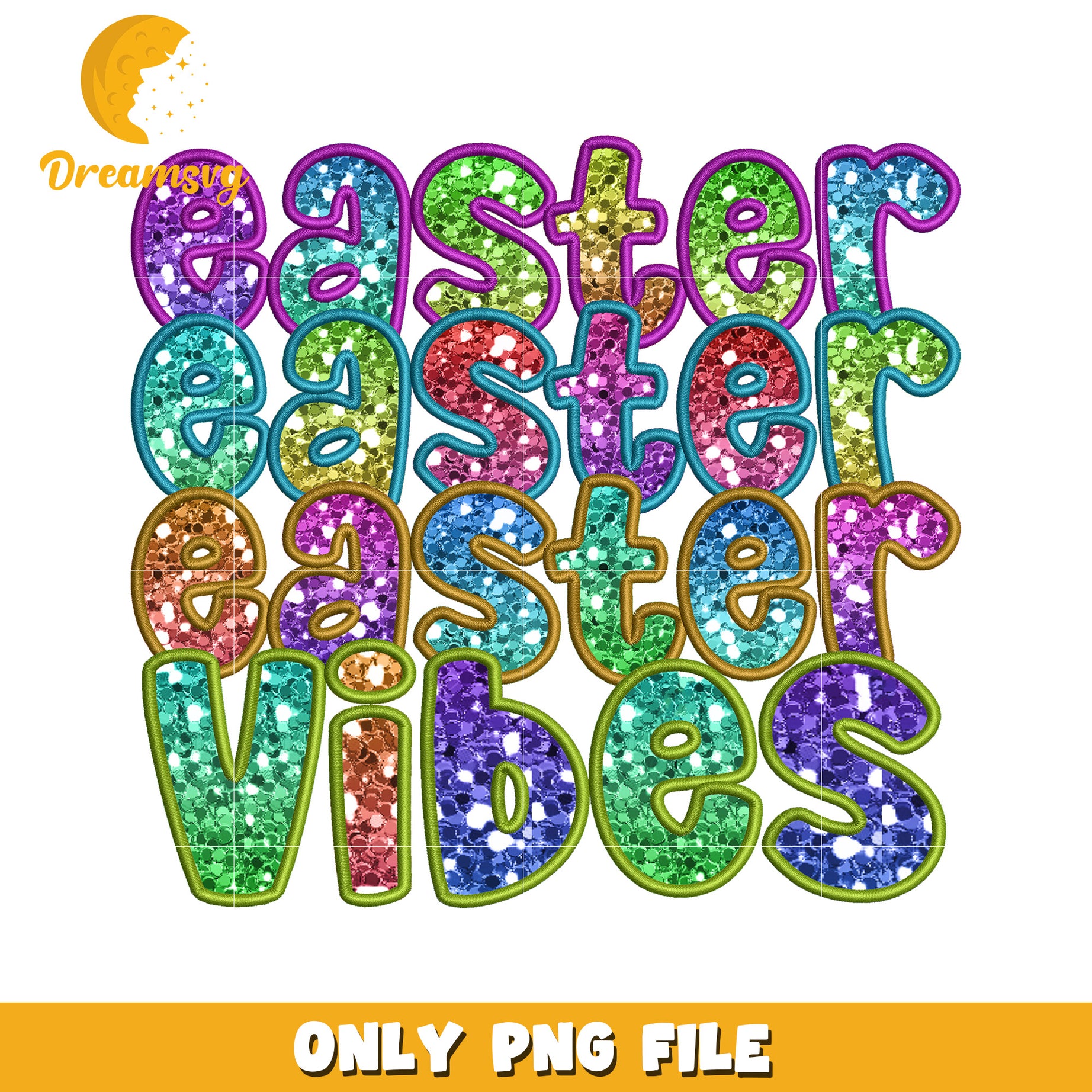 Rainbow Easter Vibes PNG Design