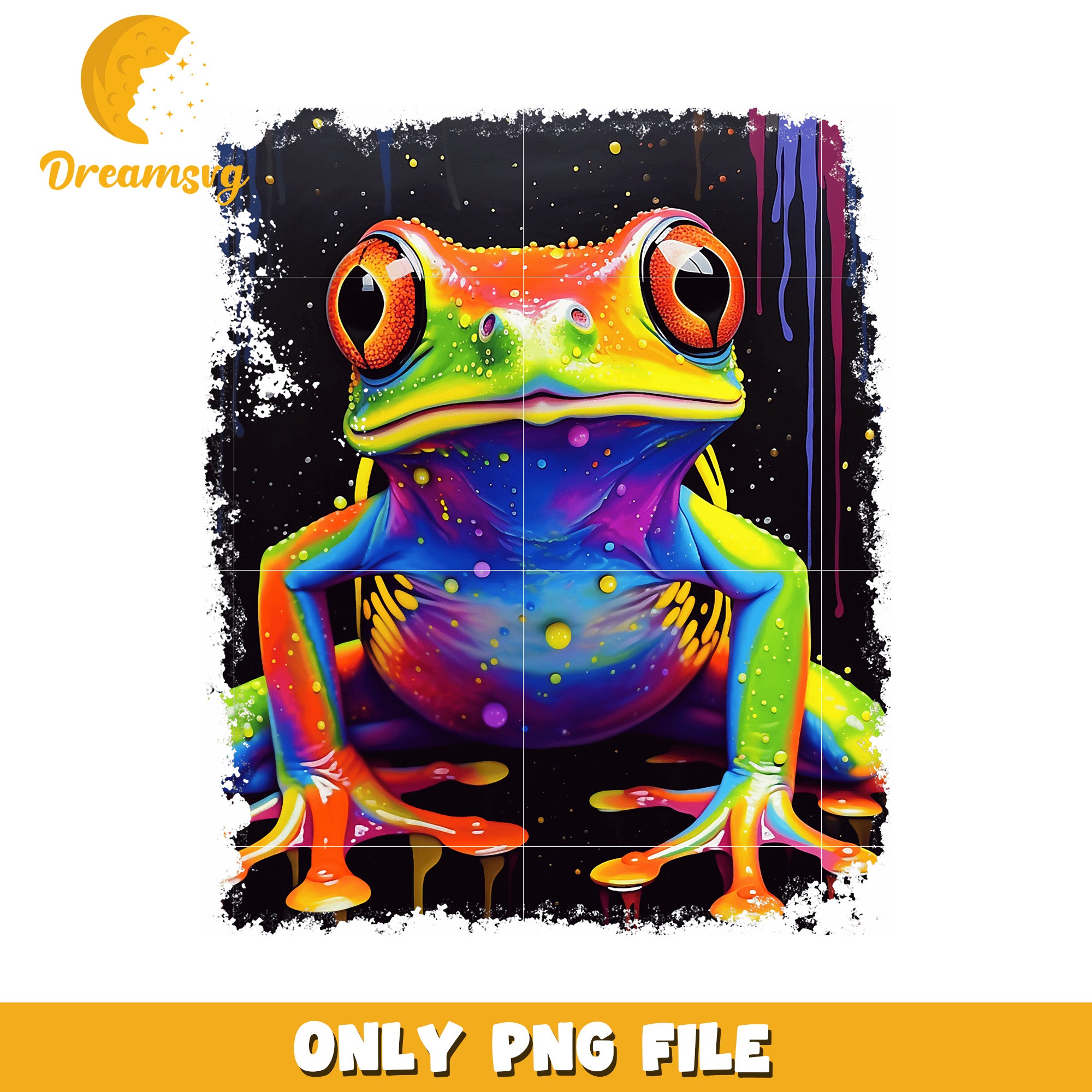 Rainbow Frog PNG Vibrant Amphibian Clipart