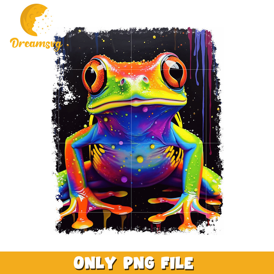 Rainbow Frog PNG Vibrant Amphibian Clipart