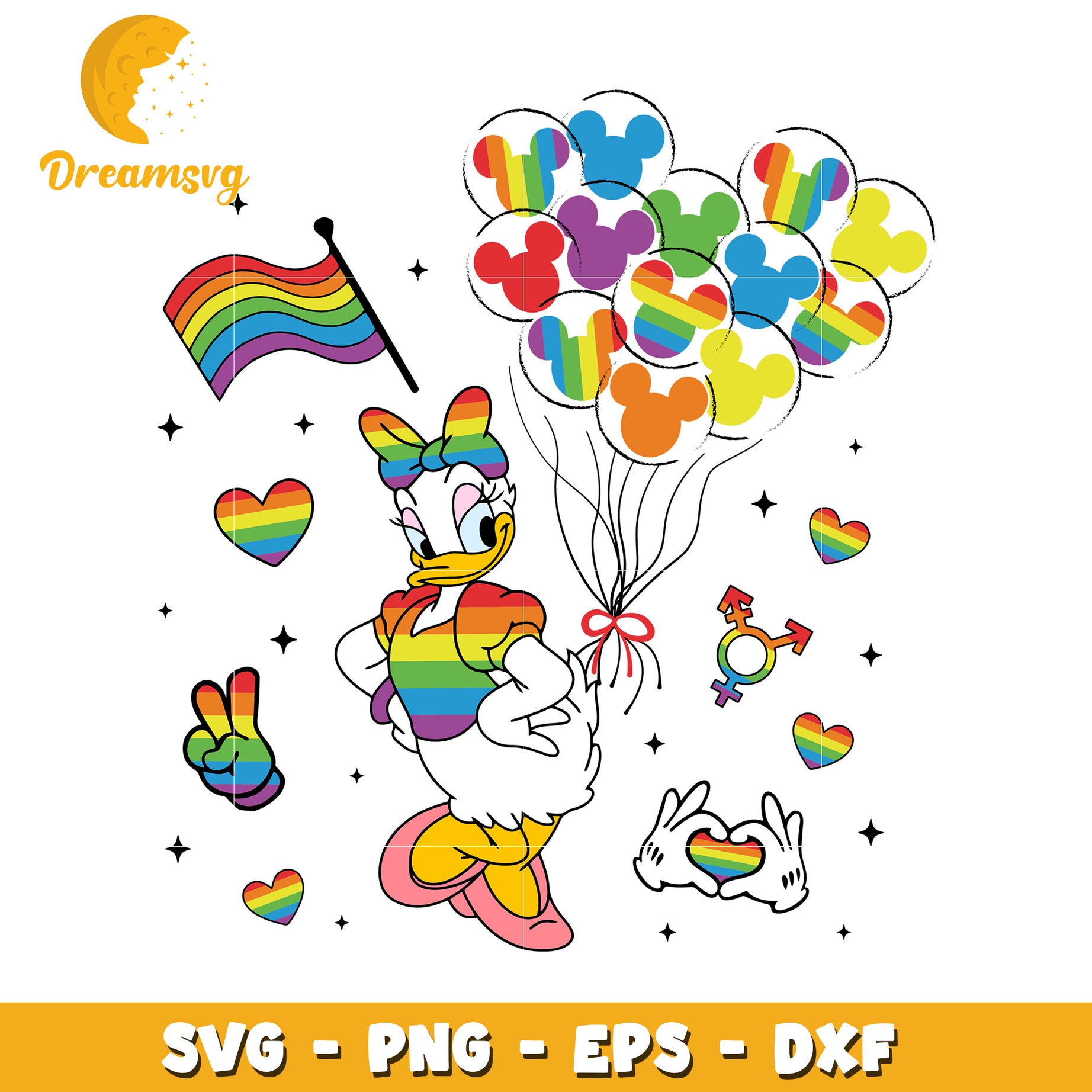 Rainbow Mickey Minnie Pride SVG PNG