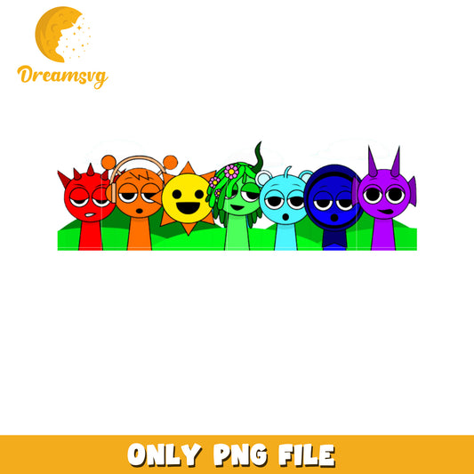 Rainbow Monster PNG, Cute Cartoon, Digital File
