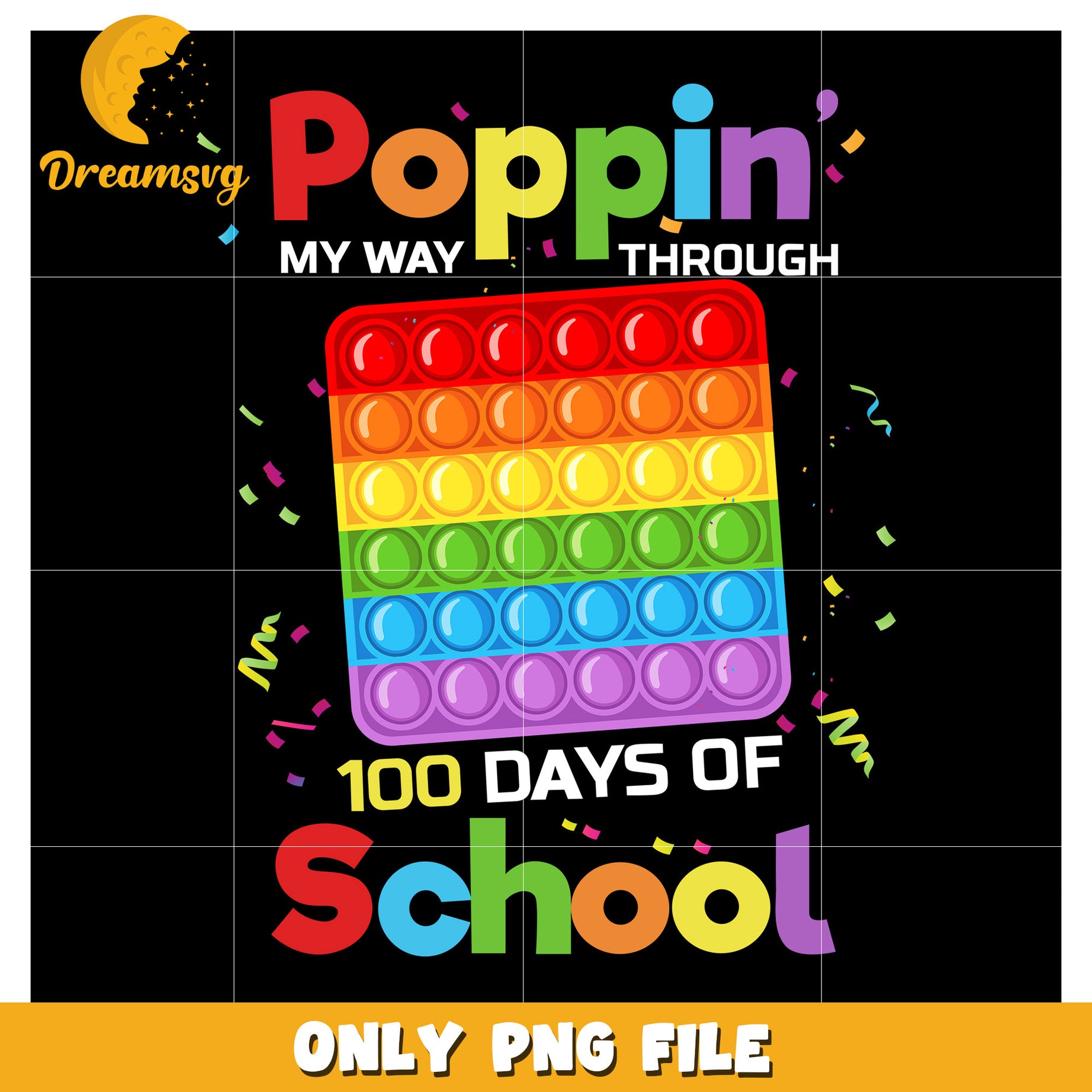 Rainbow Popit 100 Days School PNG