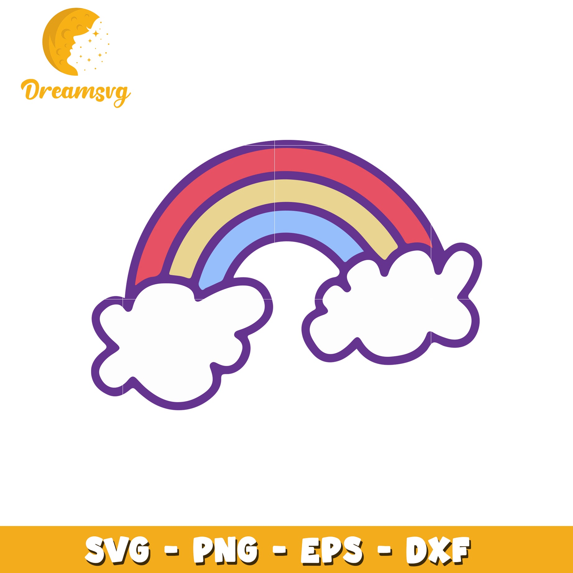 Rainbow SVG Cut File Clouds PNG EPS DXF