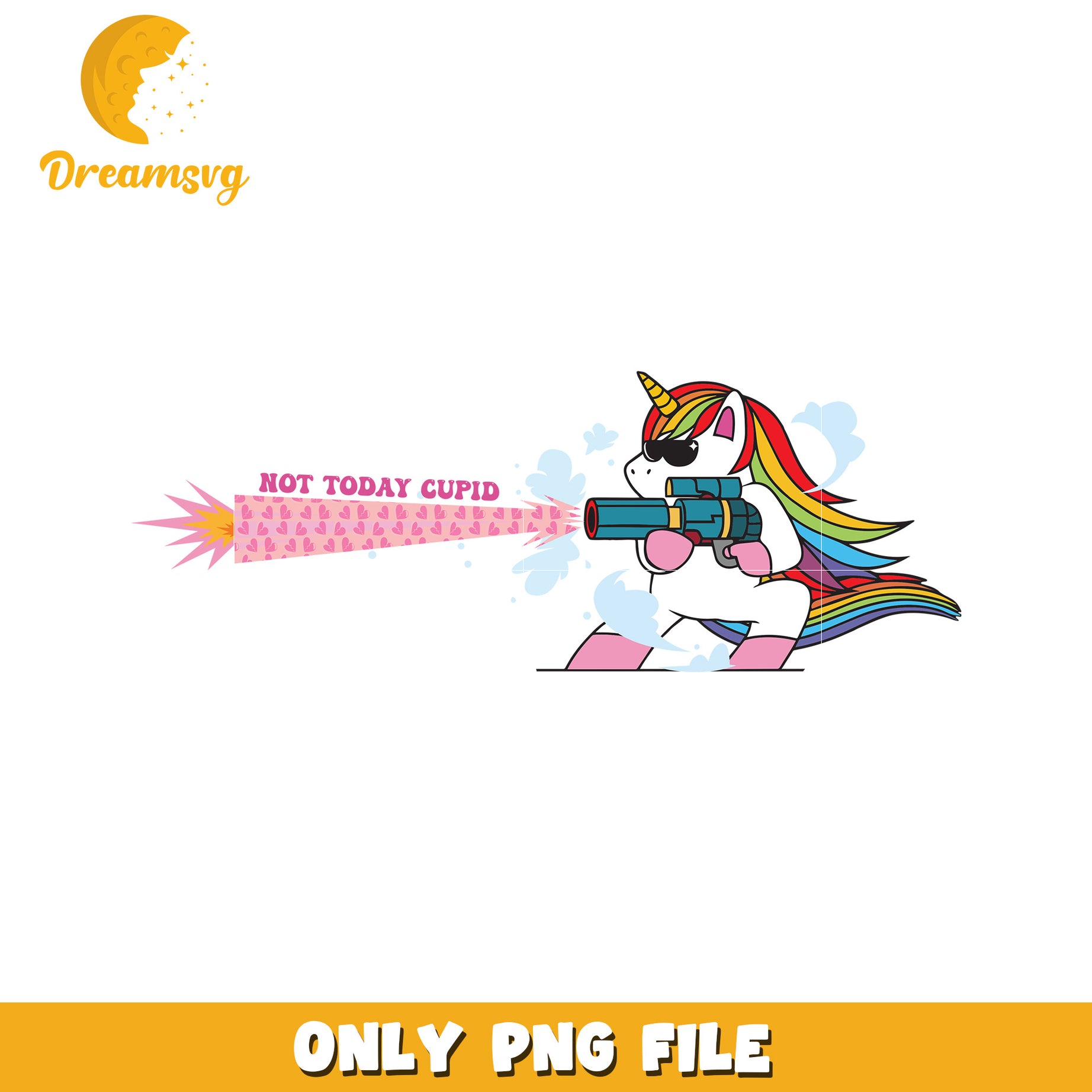 Rainbow Unicorn PNG Gun Valentines