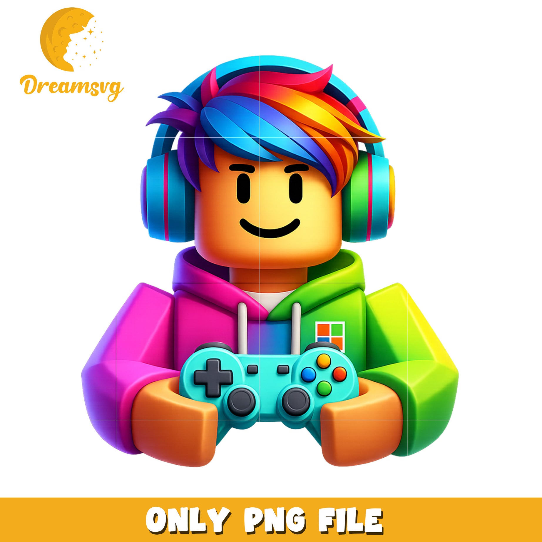 Rainbow gamer png, roblox fan art png, roblox design png