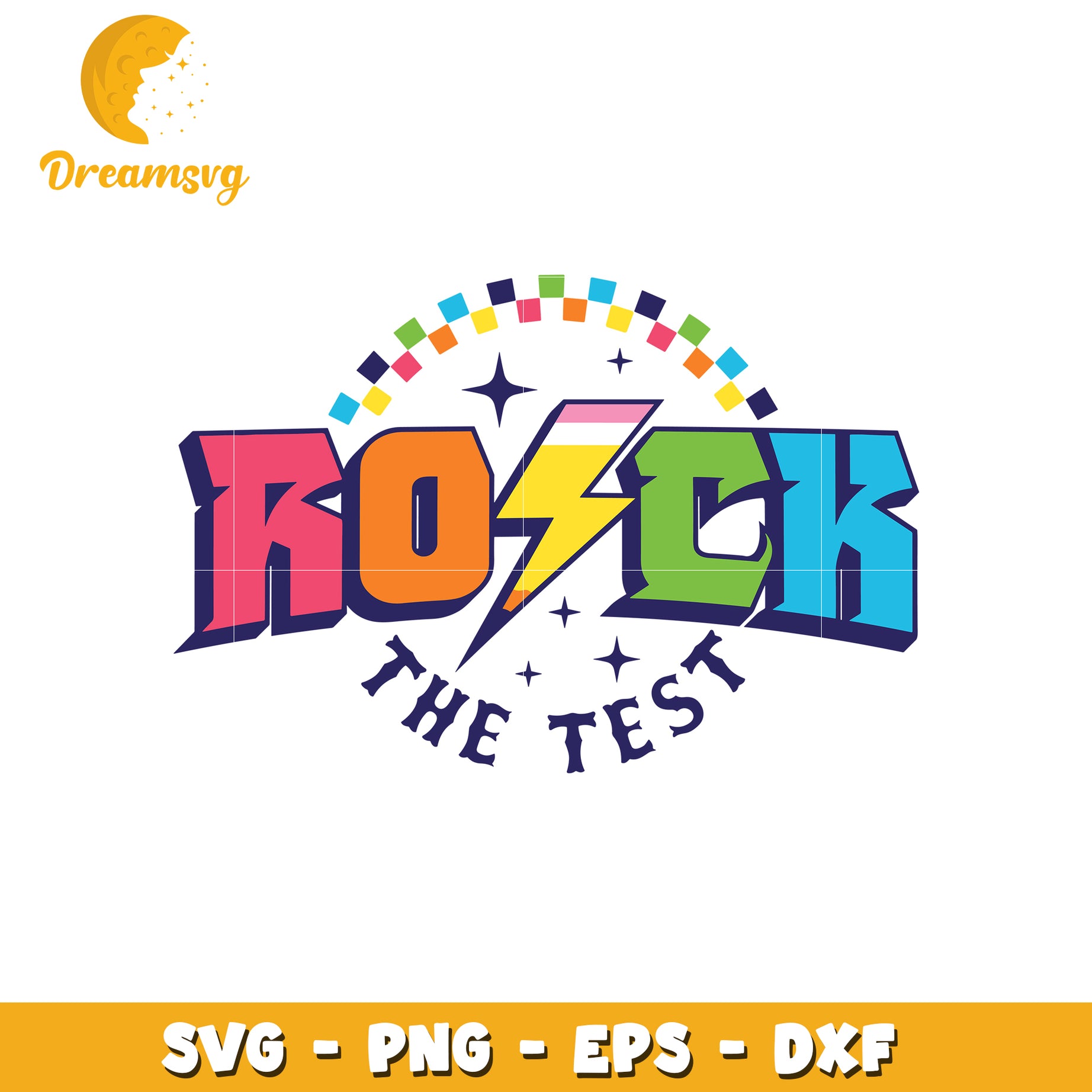Rainbow rock the test svg, rainbow svg, rock the test svg
