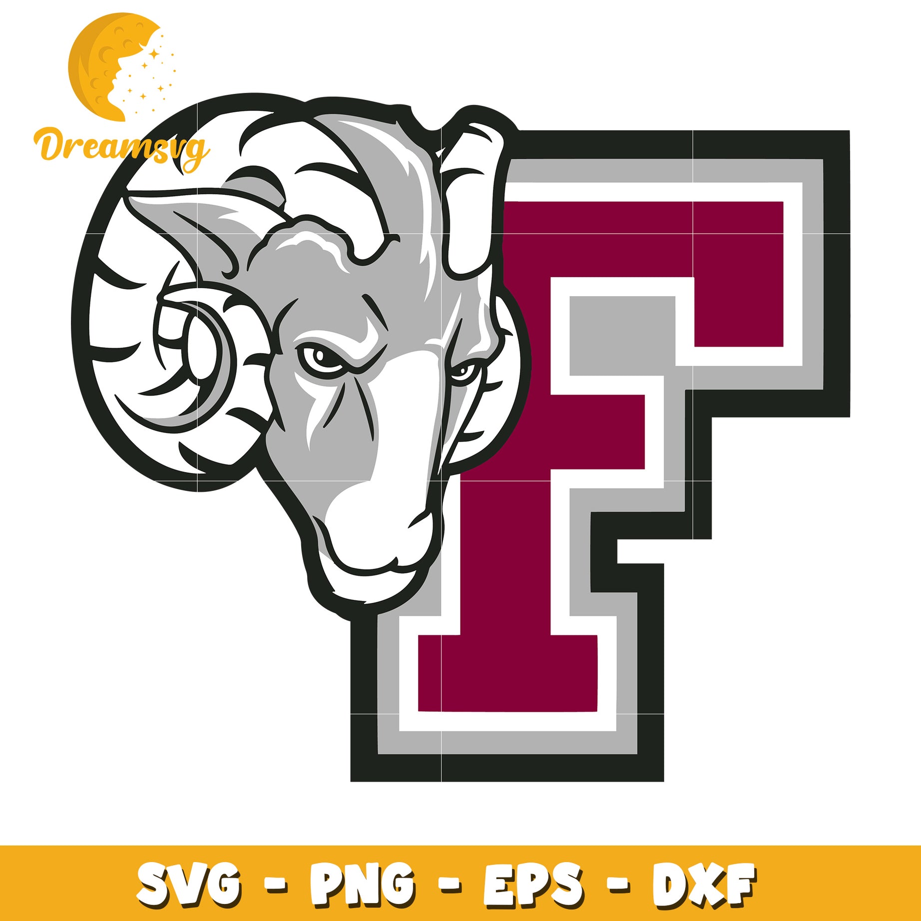 Ram Head with Letter F SVG PNG EPS DXF