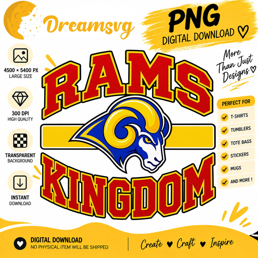 Rams Kingdom PNG, Los Angeles Football Mascot Clipart
