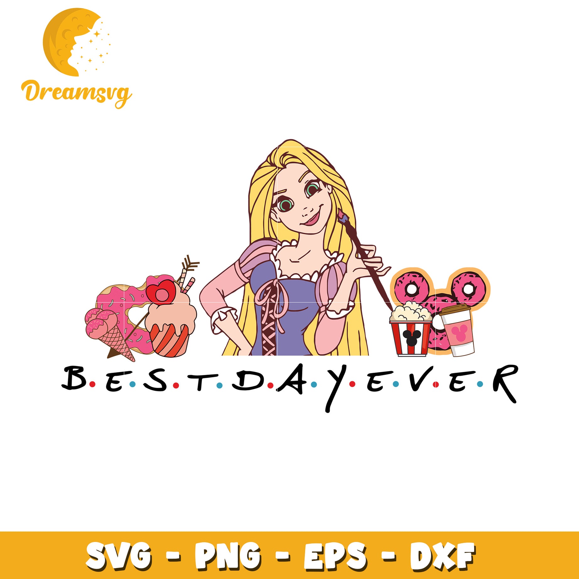 Rapunzel Best Day Ever SVG Cut File