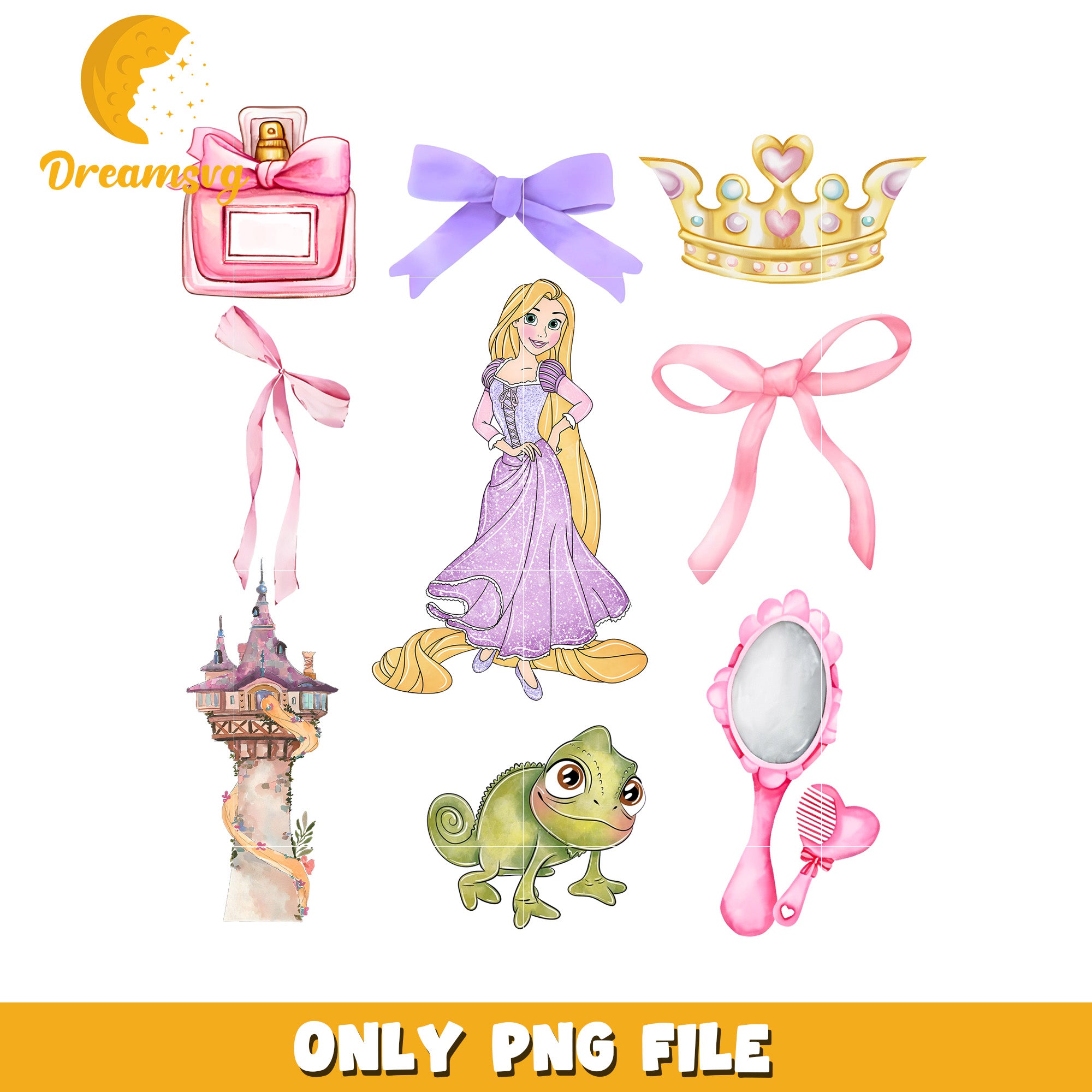 Rapunzel PNG Clipart Set