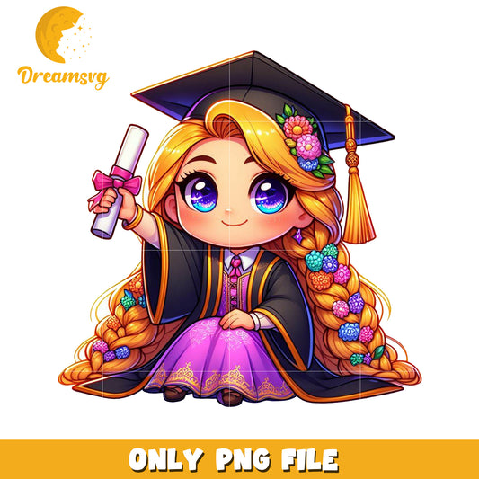 Rapunzel graduation  design png, disney cartoon png, disney princess png