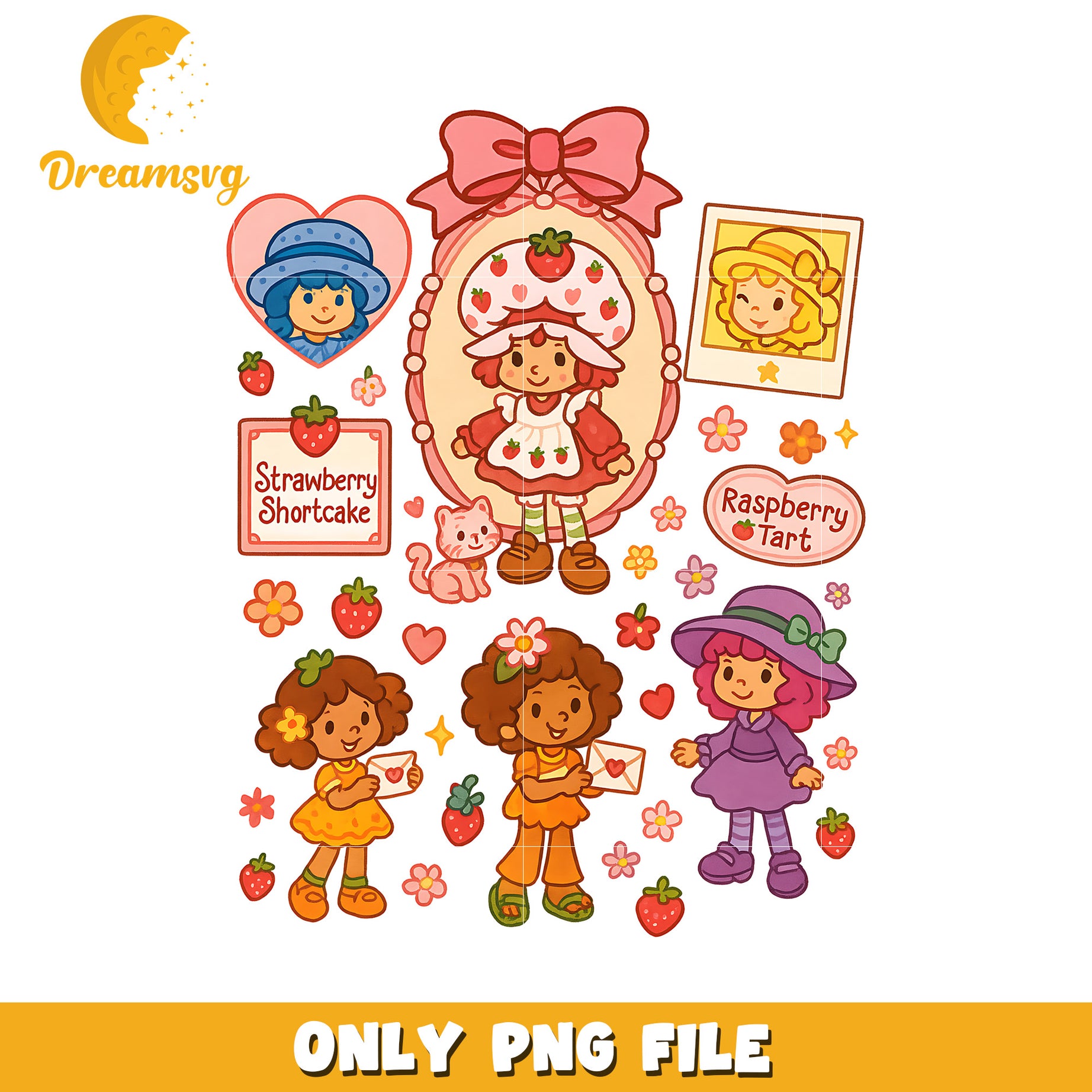 Raspberry tart png, shortcake strawberry png, strawberry shortcake characters png