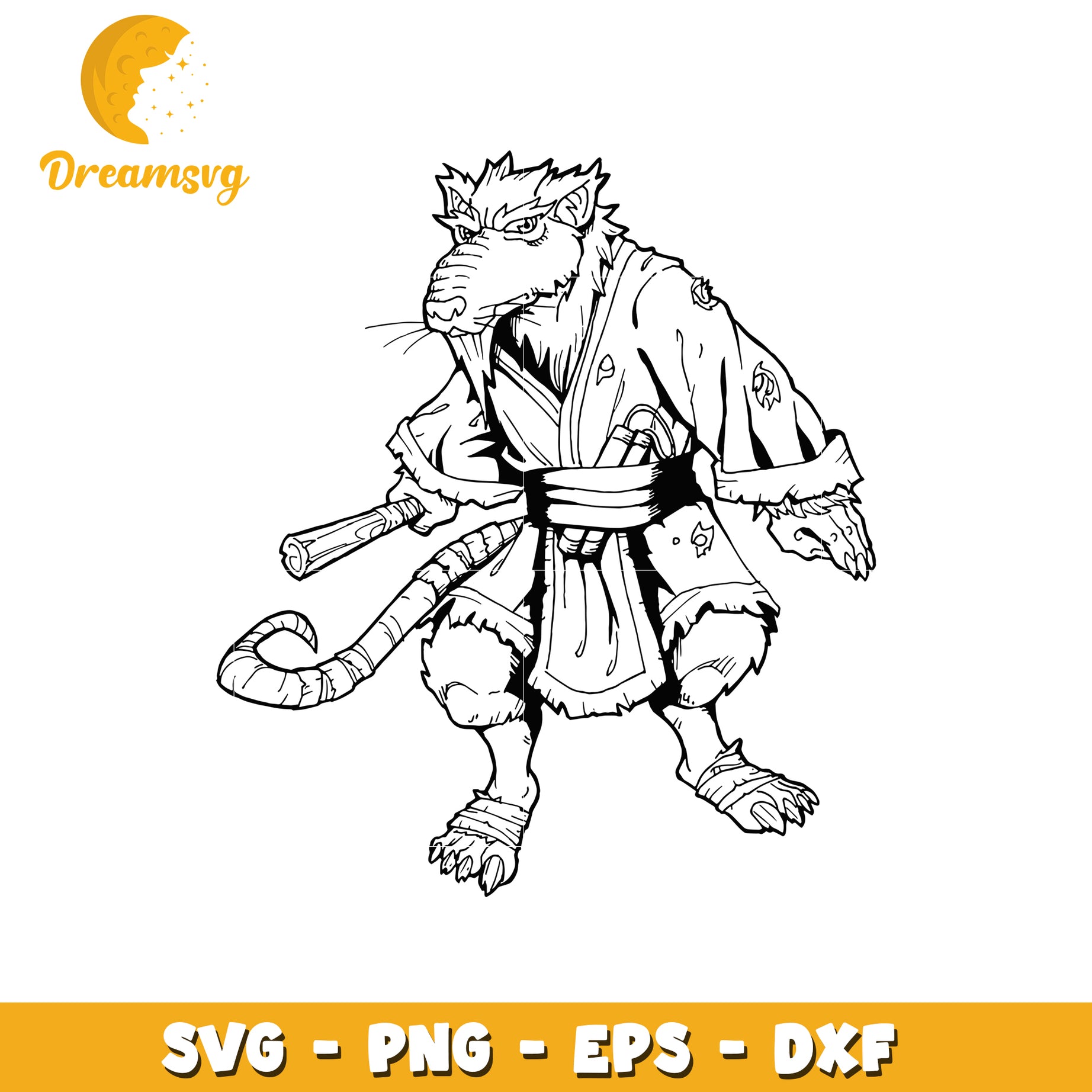 Rat Ninja SVG Cut File PNG EPS DXF