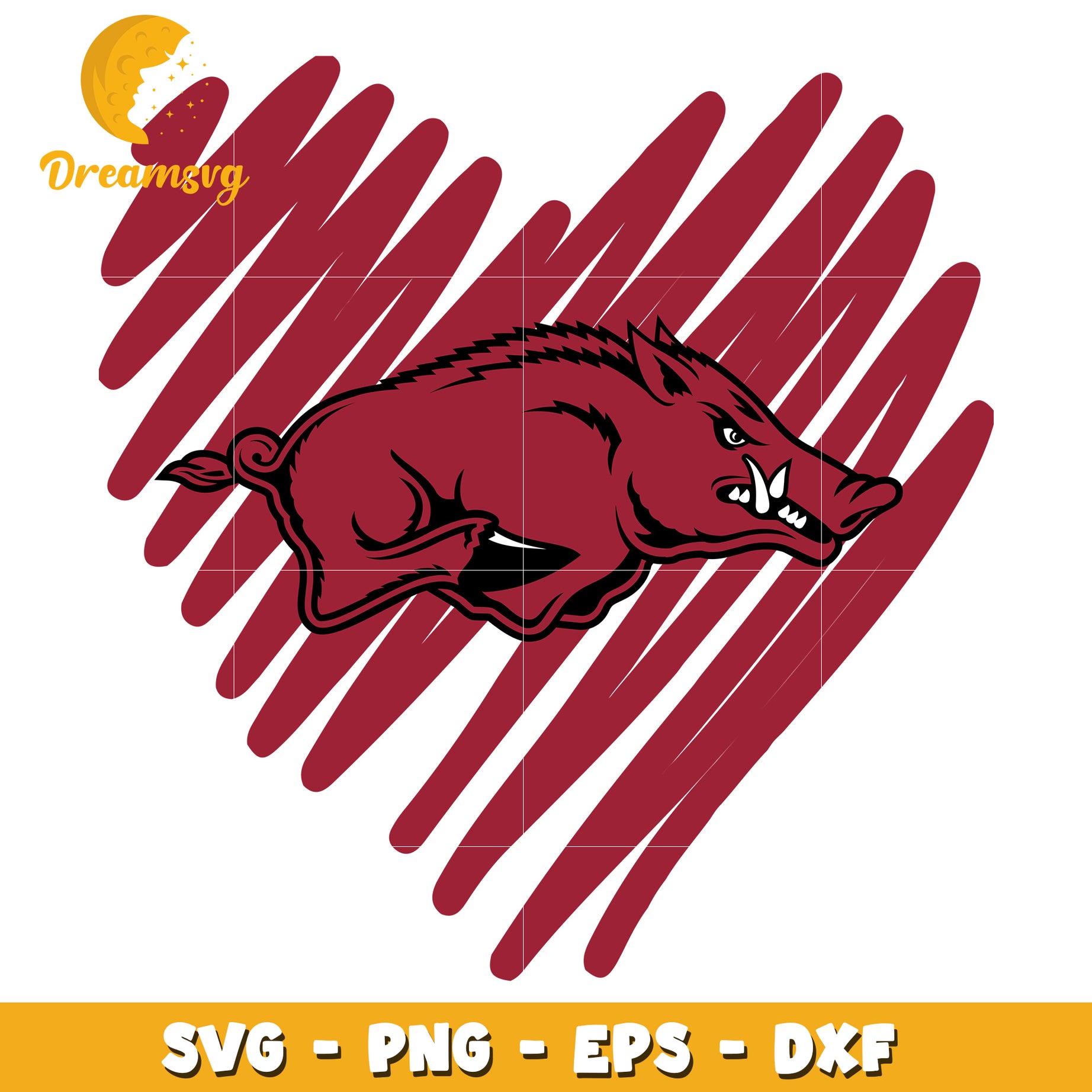 Razorback Heart SVG PNG EPS DXF Files