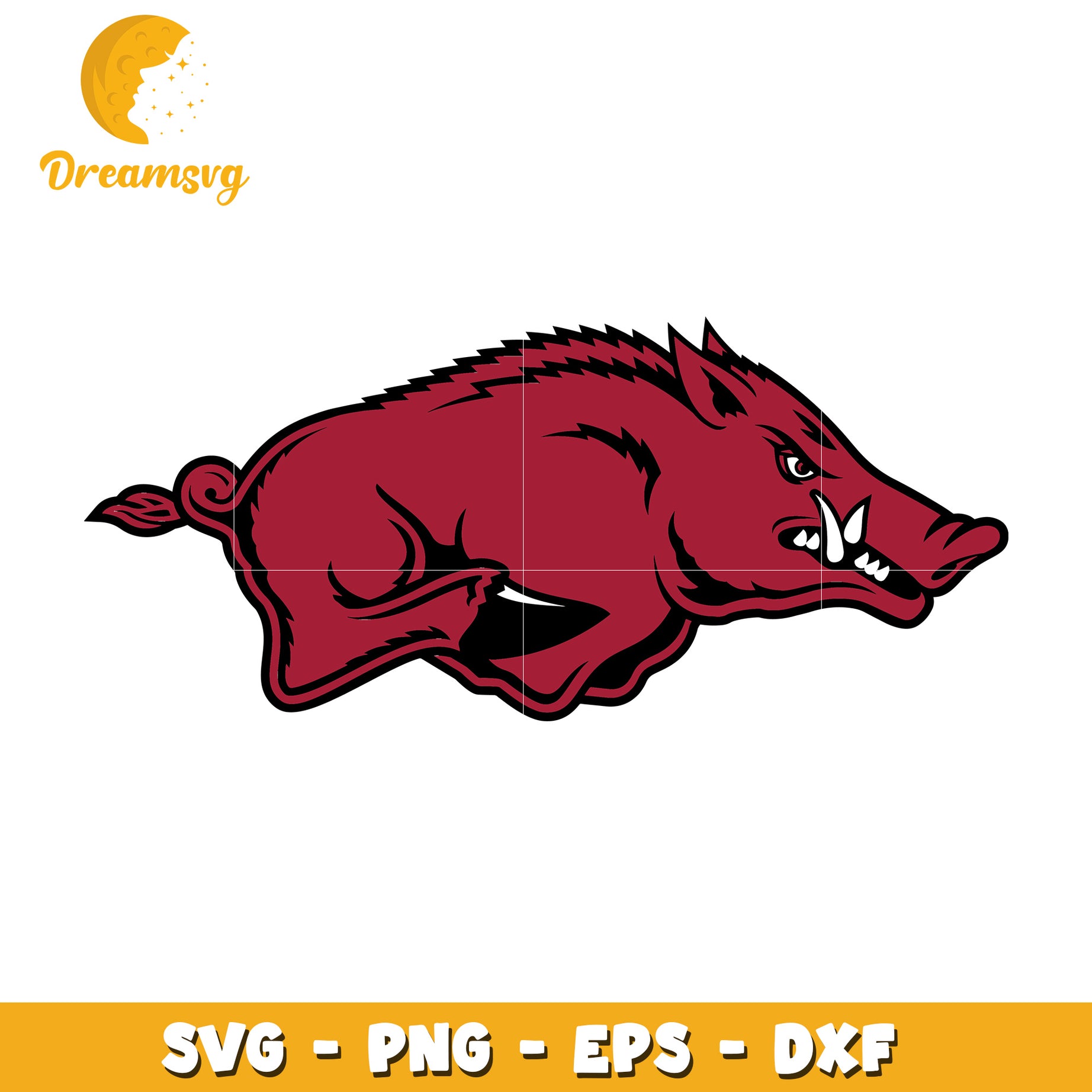 Razorback Mascot SVG PNG EPS DXF