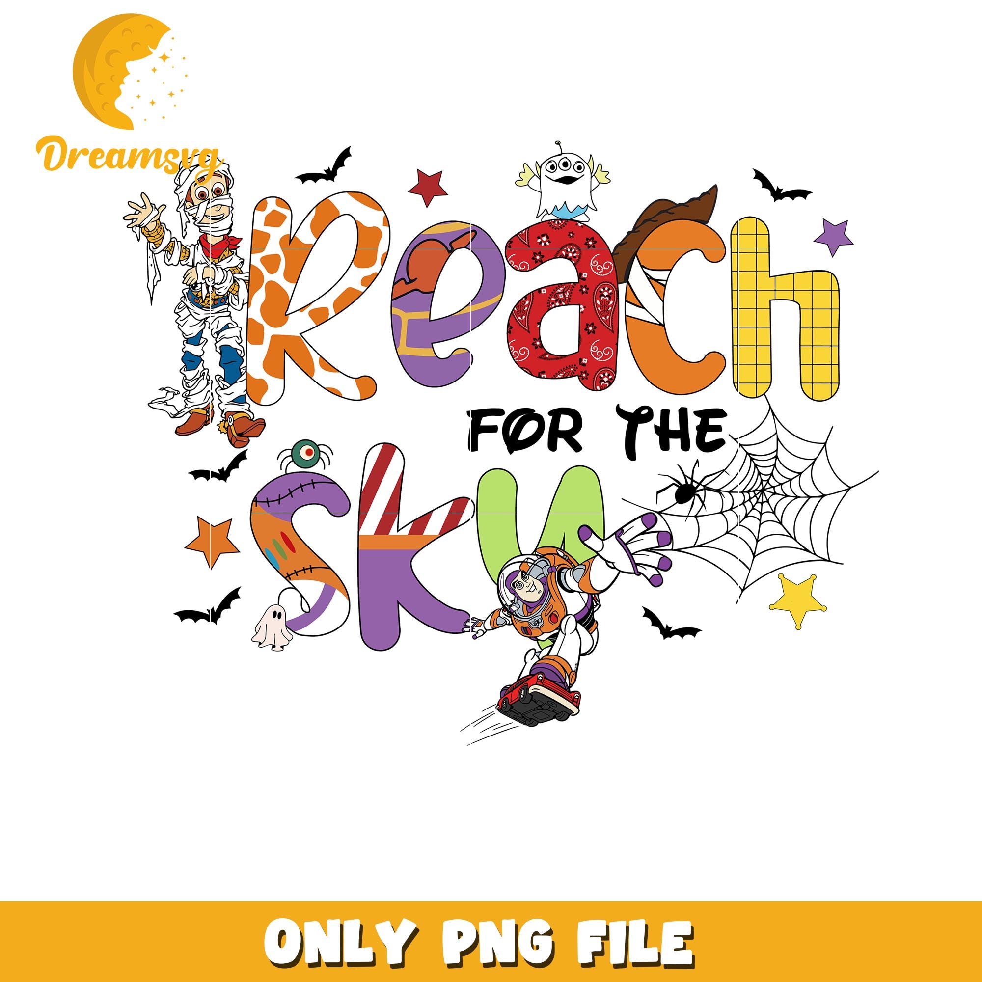 Reach for the sky toy story mummy png, Disney world halloween vibes png