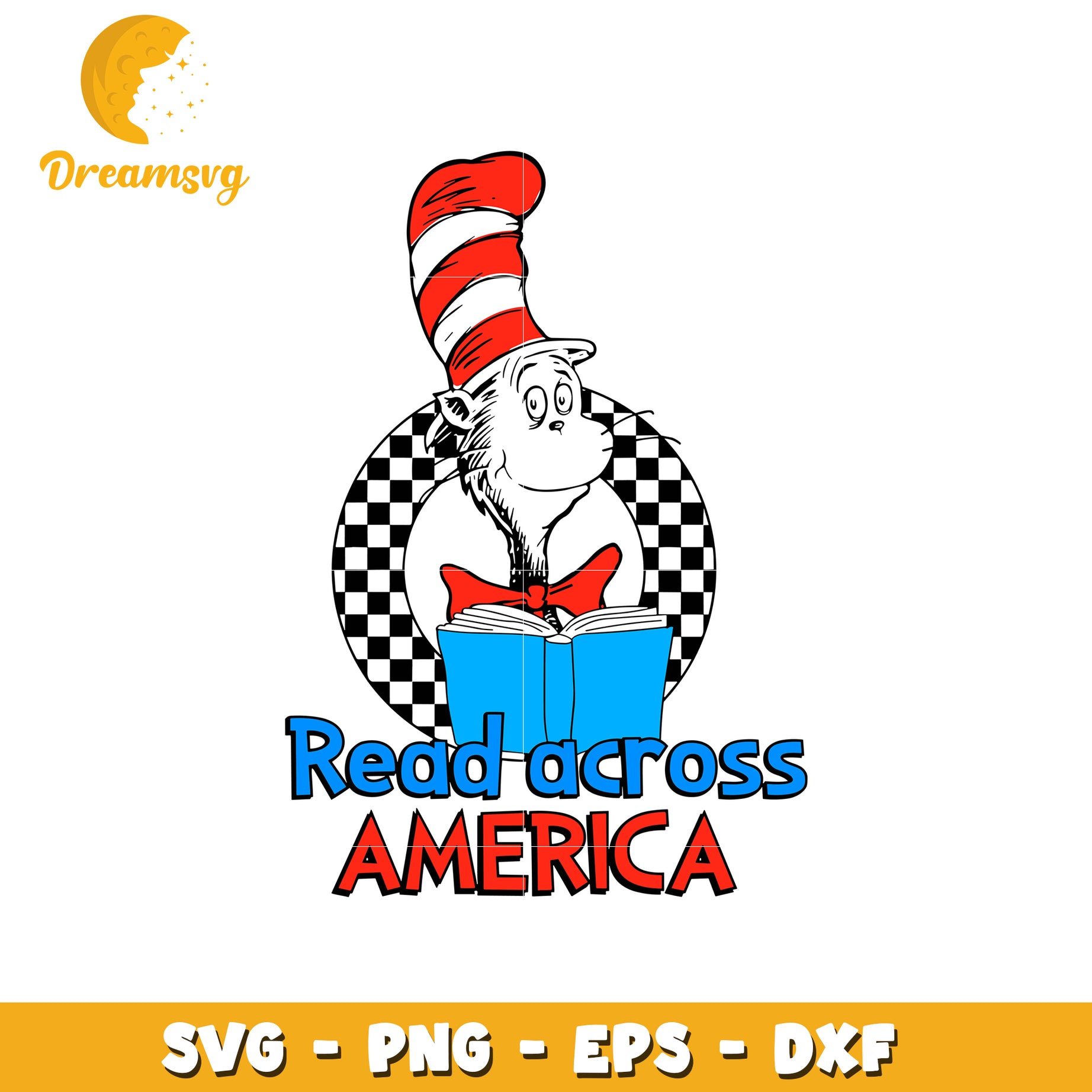 Read a cross america svg, cat in the hat svg, dr seuss svg