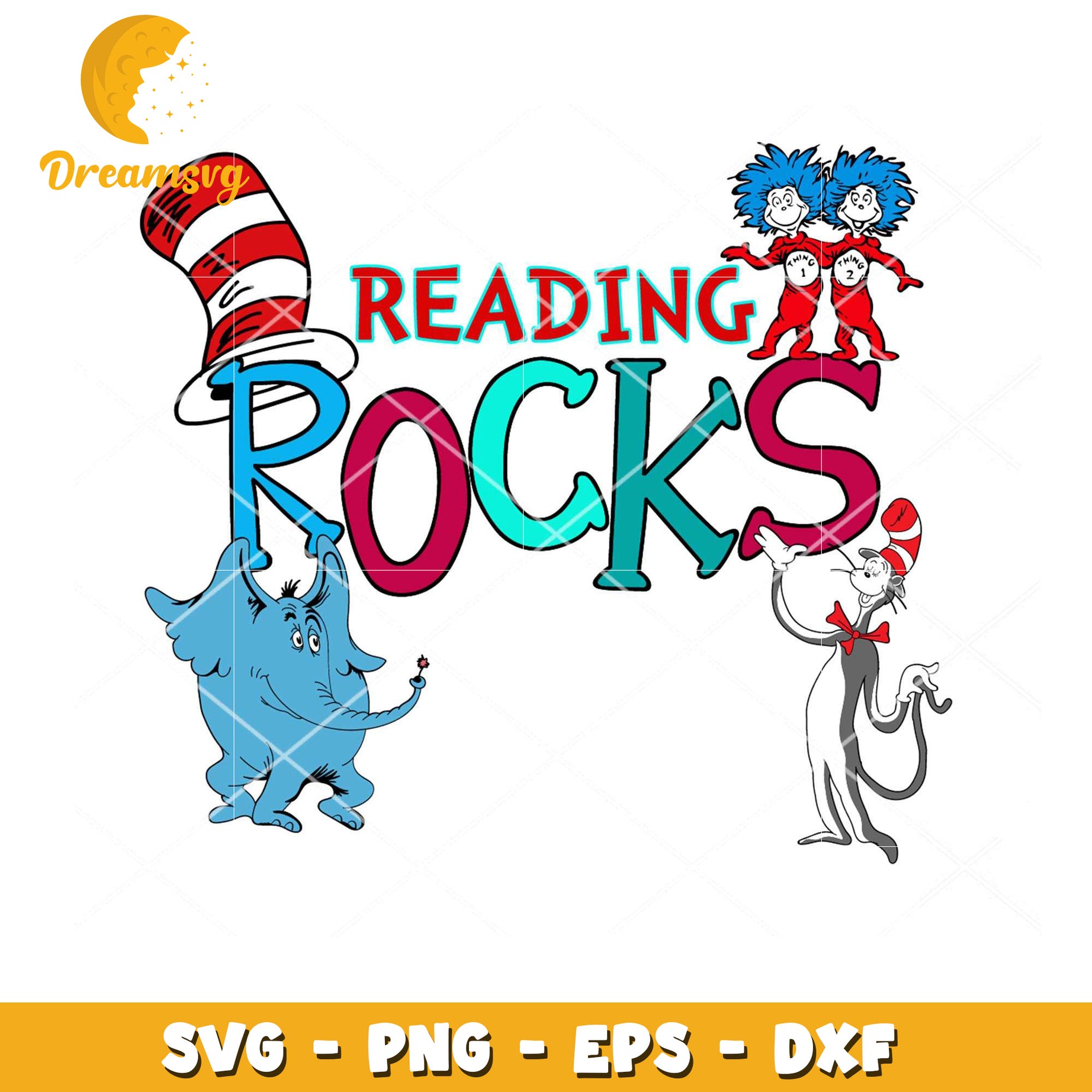 Reading Rocks Kids SVG Design Instant Download Fun Learning Art