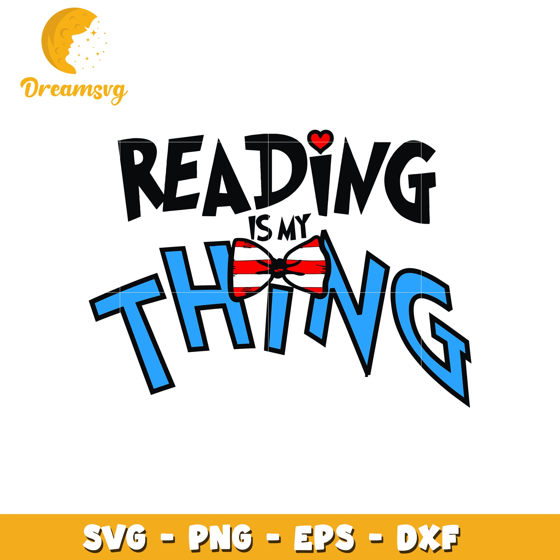 Reading is my thing bowtie design for book lovers svg, reading svg, book lovers svg