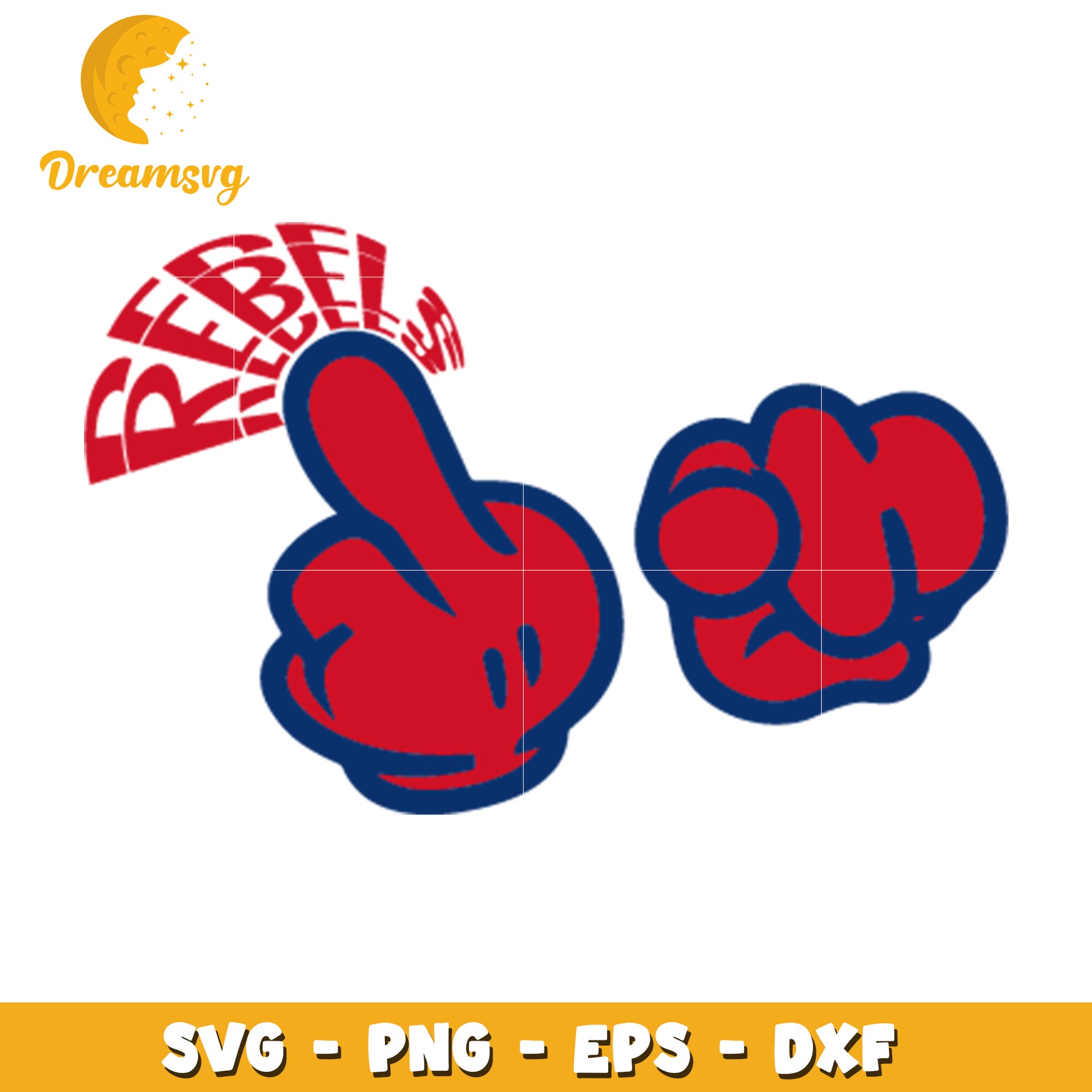 Rebel Hands SVG PNG EPS DXF Cut Files