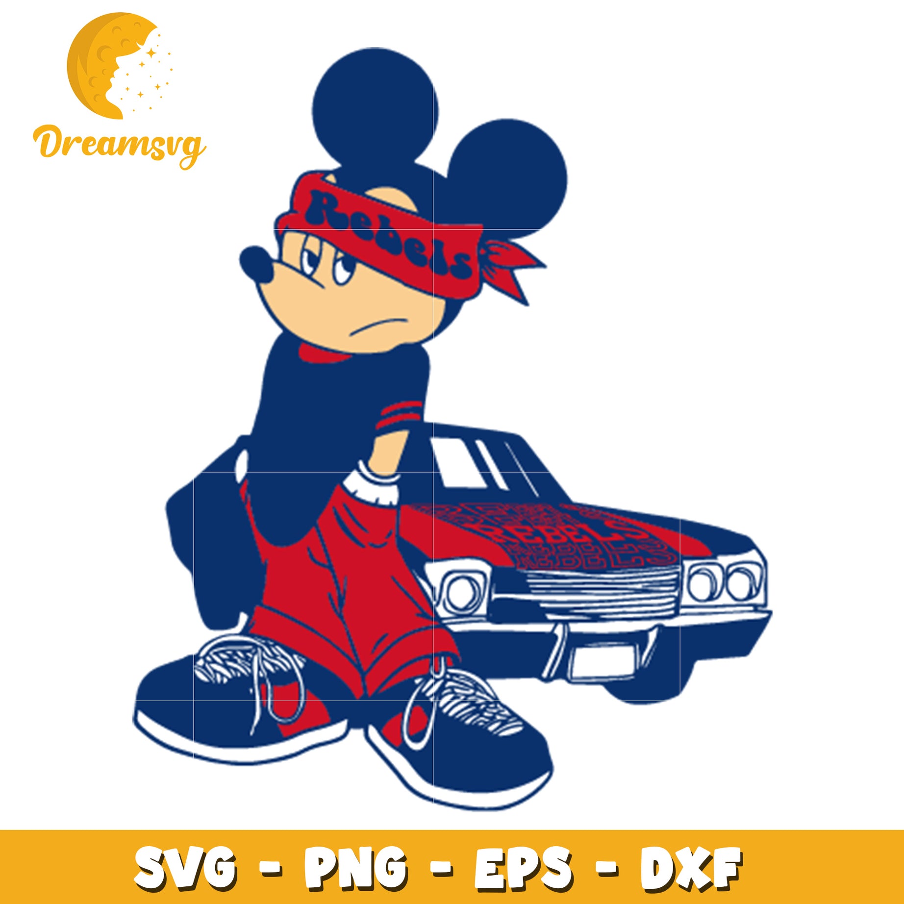 Rebel Mickey Mouse SVG Cut File