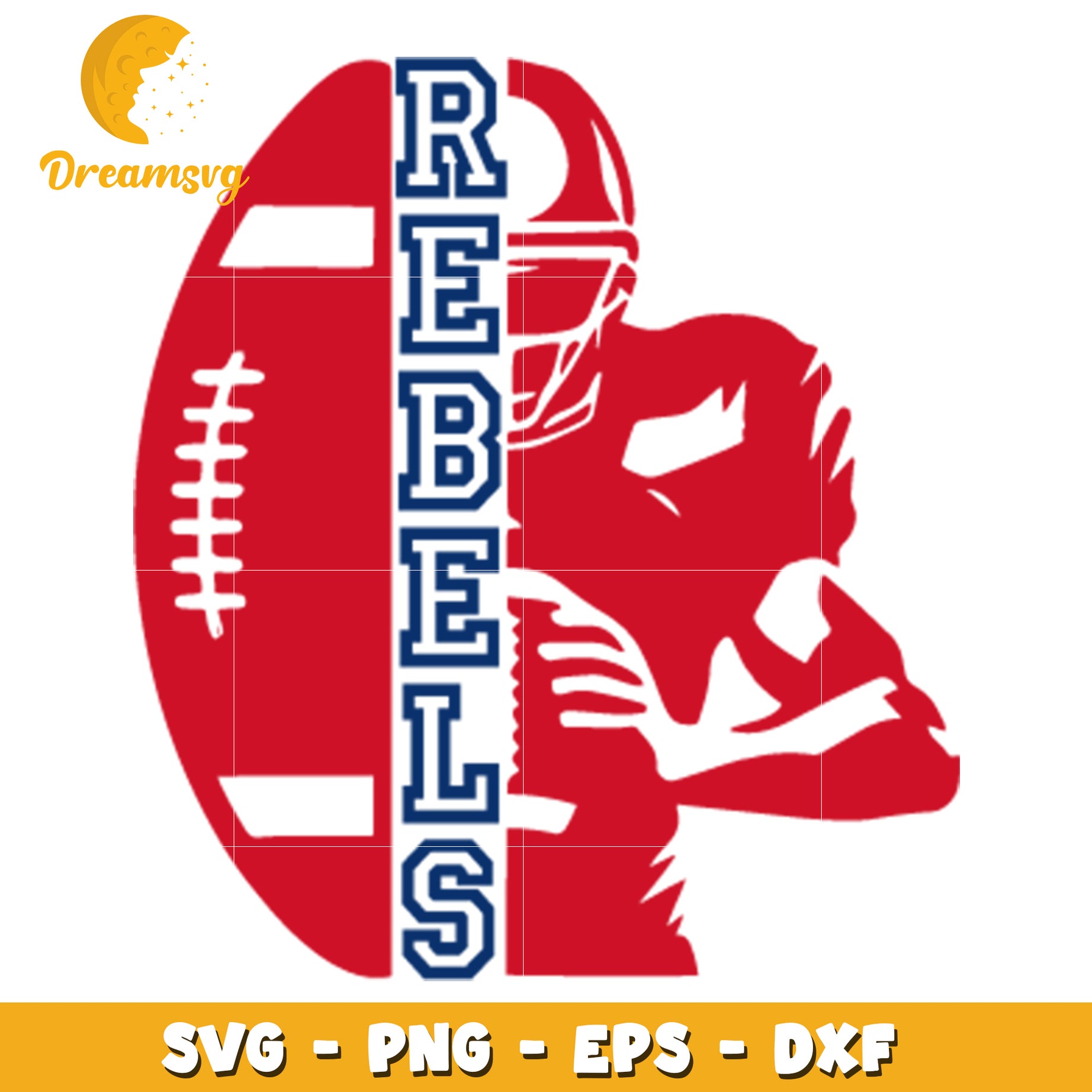 Rebels Football SVG PNG EPS DXF Cut File