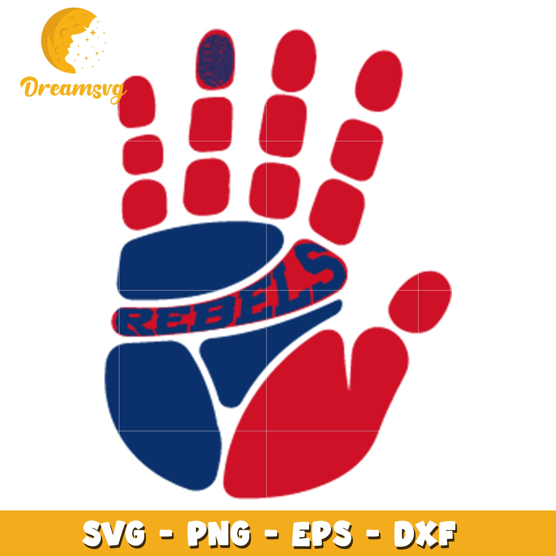 Rebels Handprint SVG PNG EPS DXF Cut File