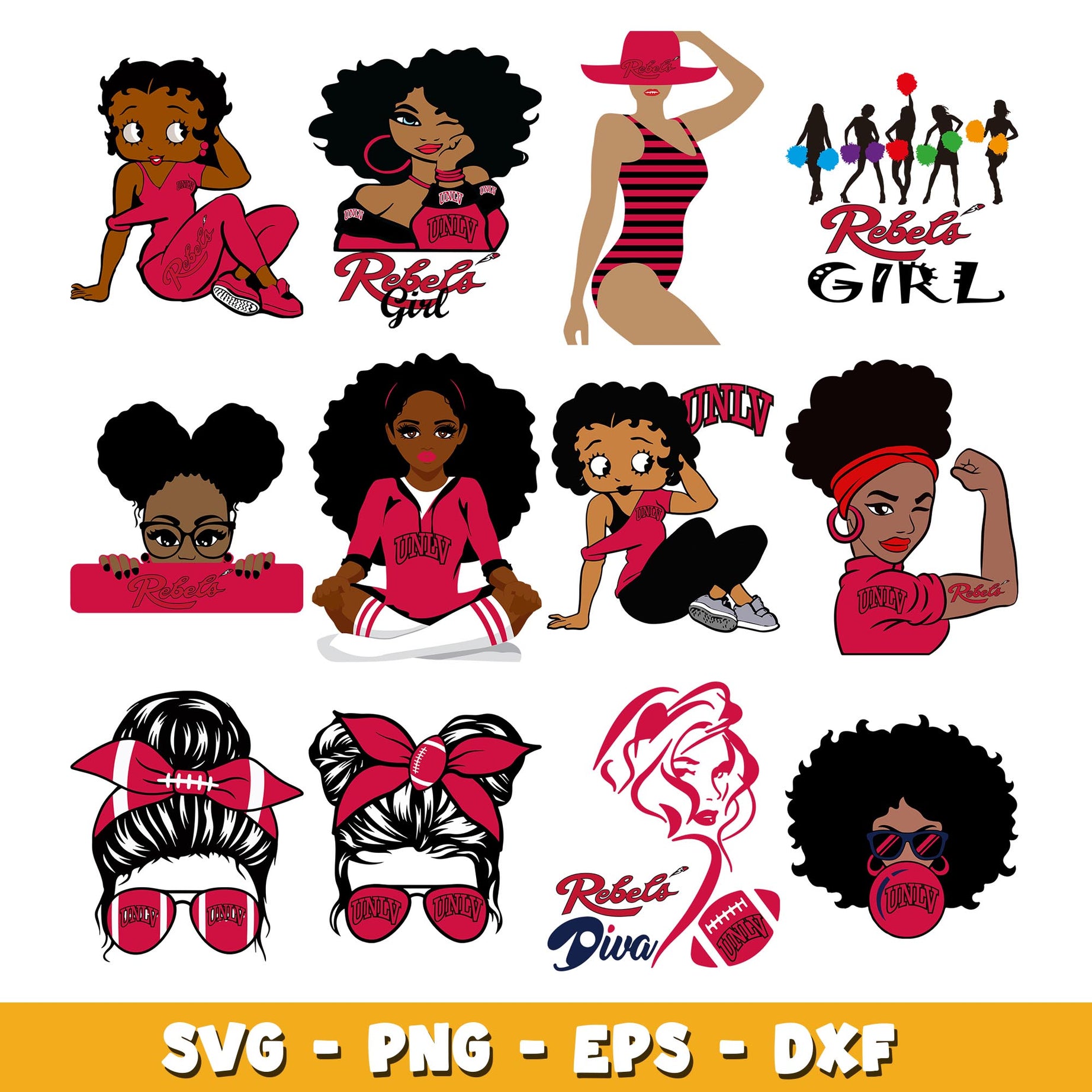 UNLV Rebels girl Bundle svg, UNLV Rebels logo svg, ncaa svg 