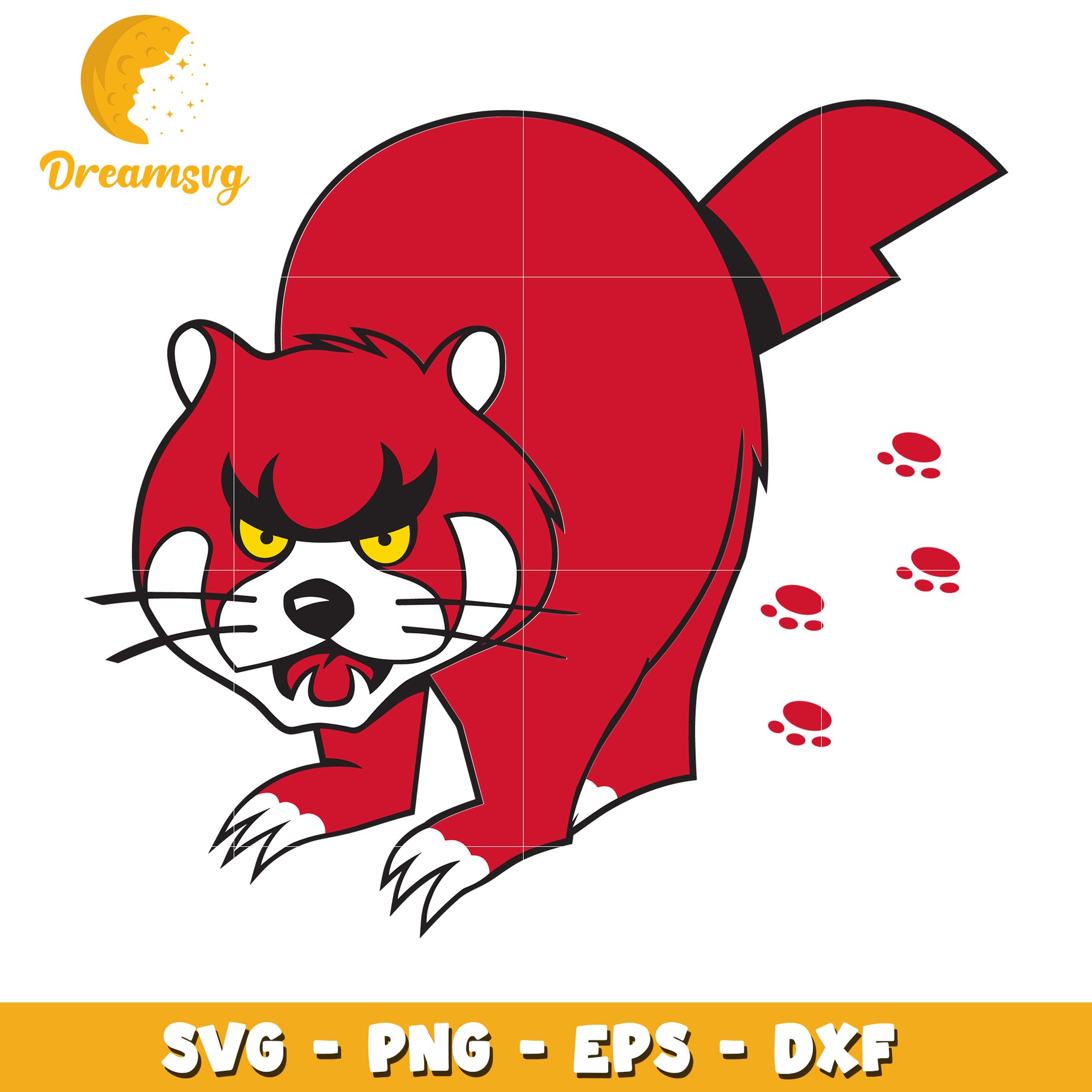 Red Angry Cartoon Animal SVG PNG EPS DXF