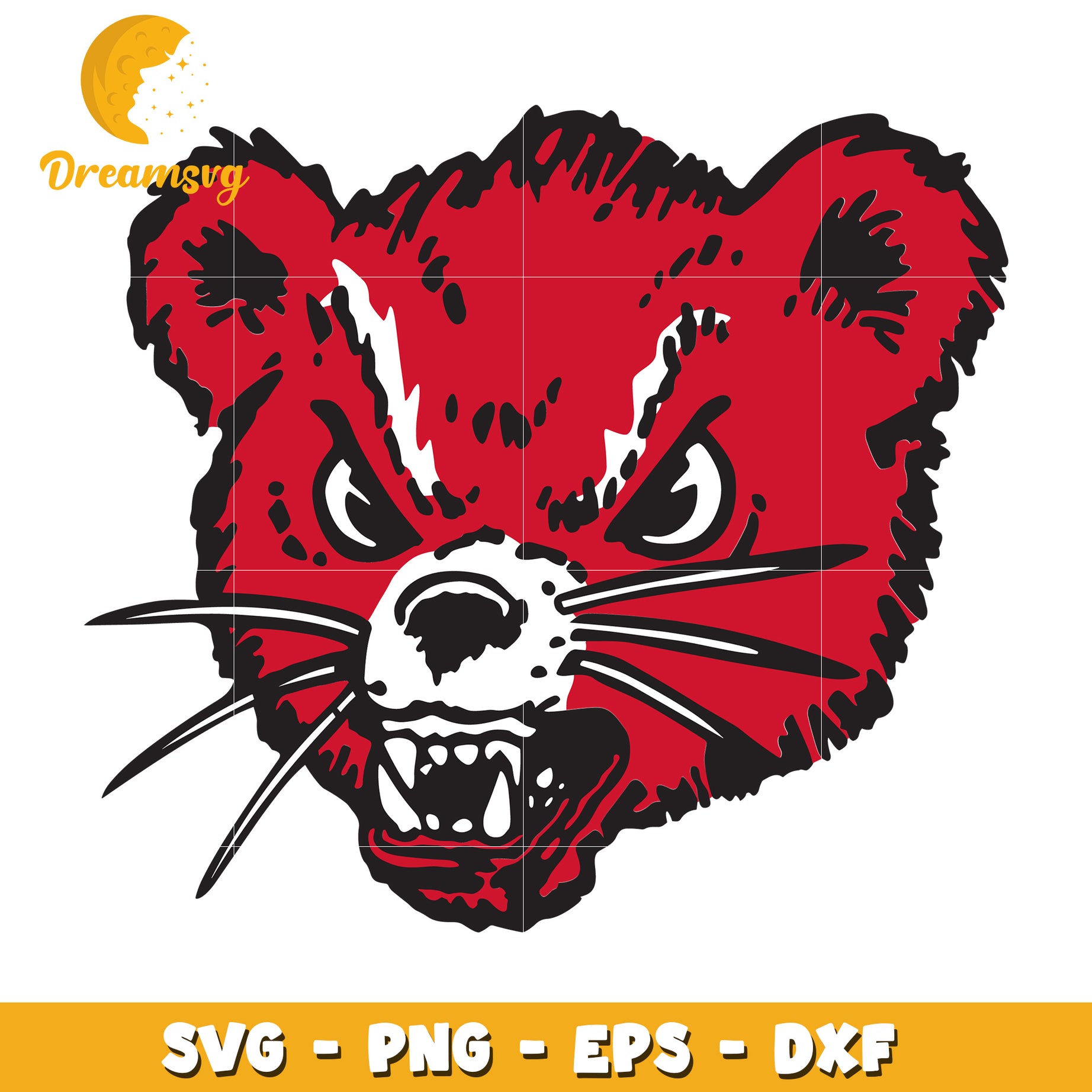 Red Angry Raccoon SVG PNG EPS DXF