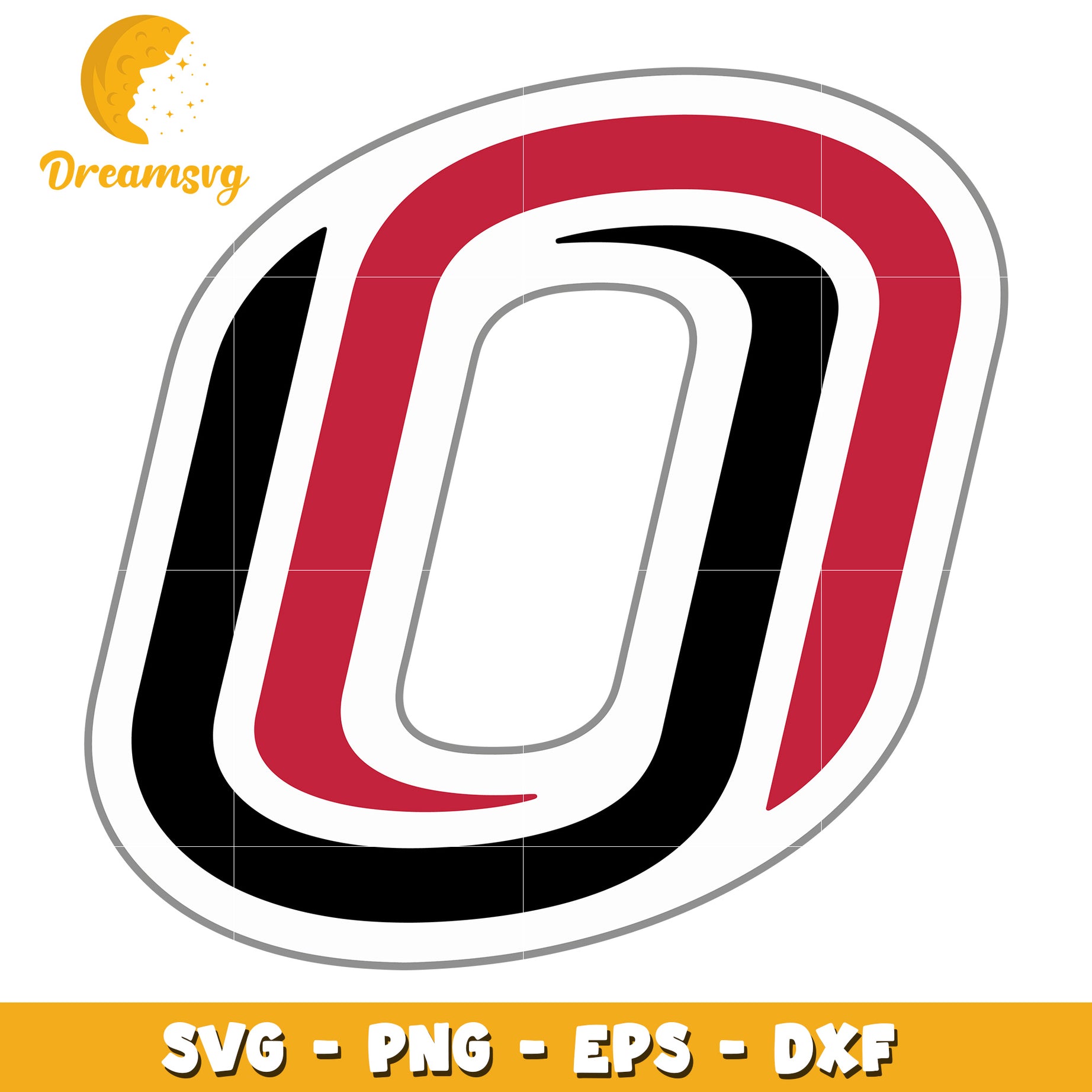 Red Black Letter O SVG PNG EPS DXF