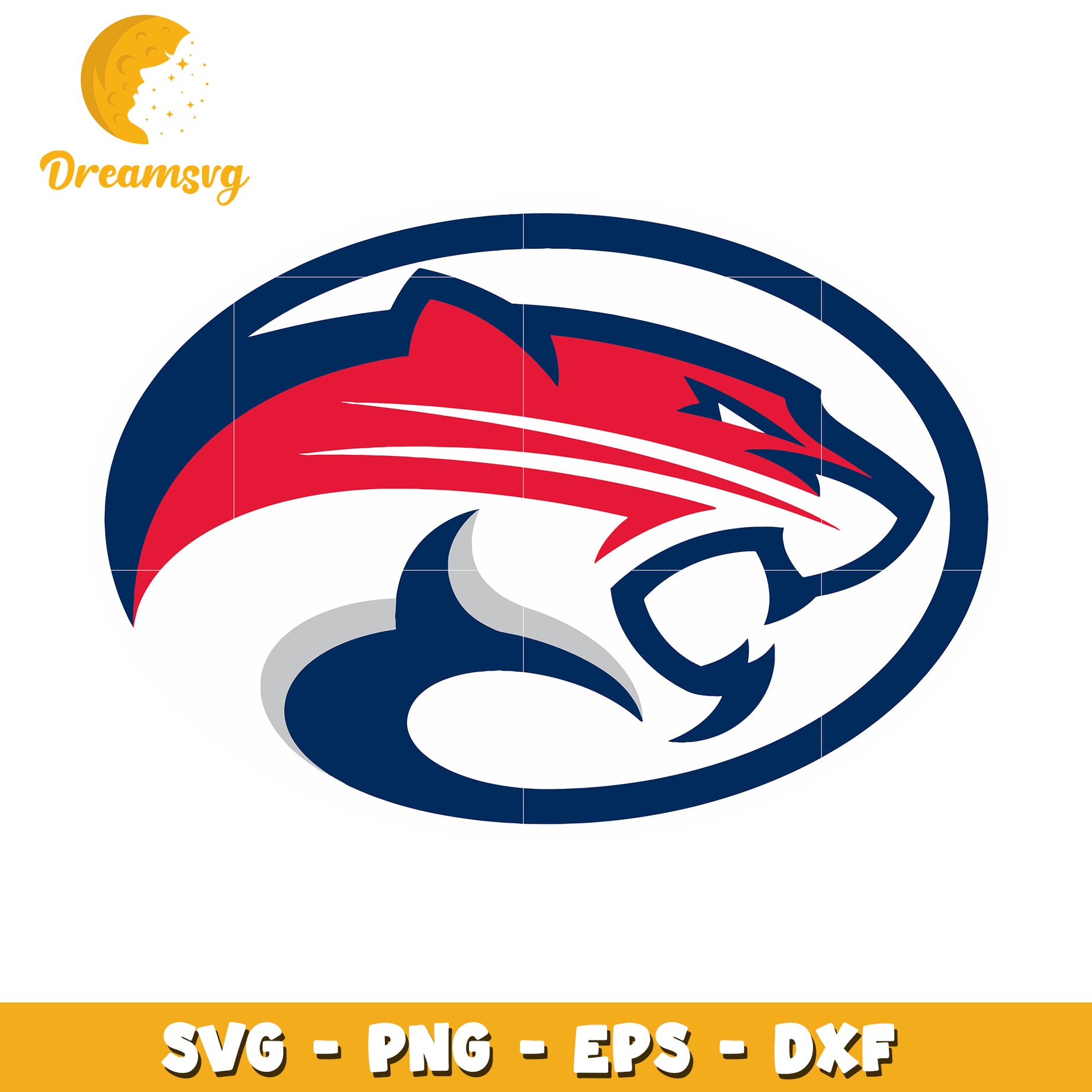 Red Blue Cougar Mascot SVG PNG EPS DXF