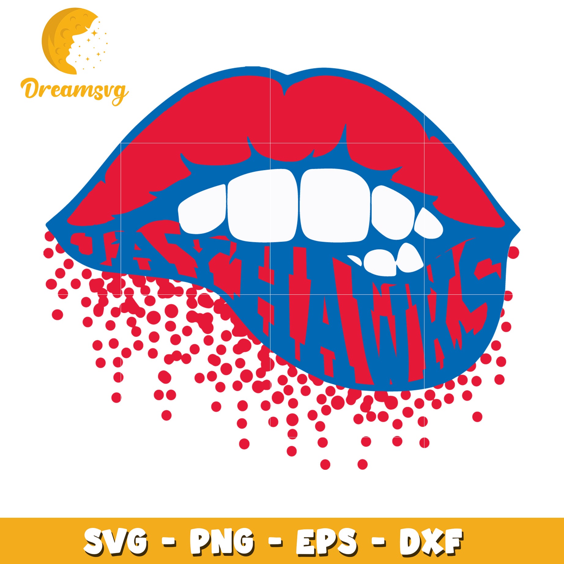 Red Blue Lips SVG PNG EPS DXF Cut File