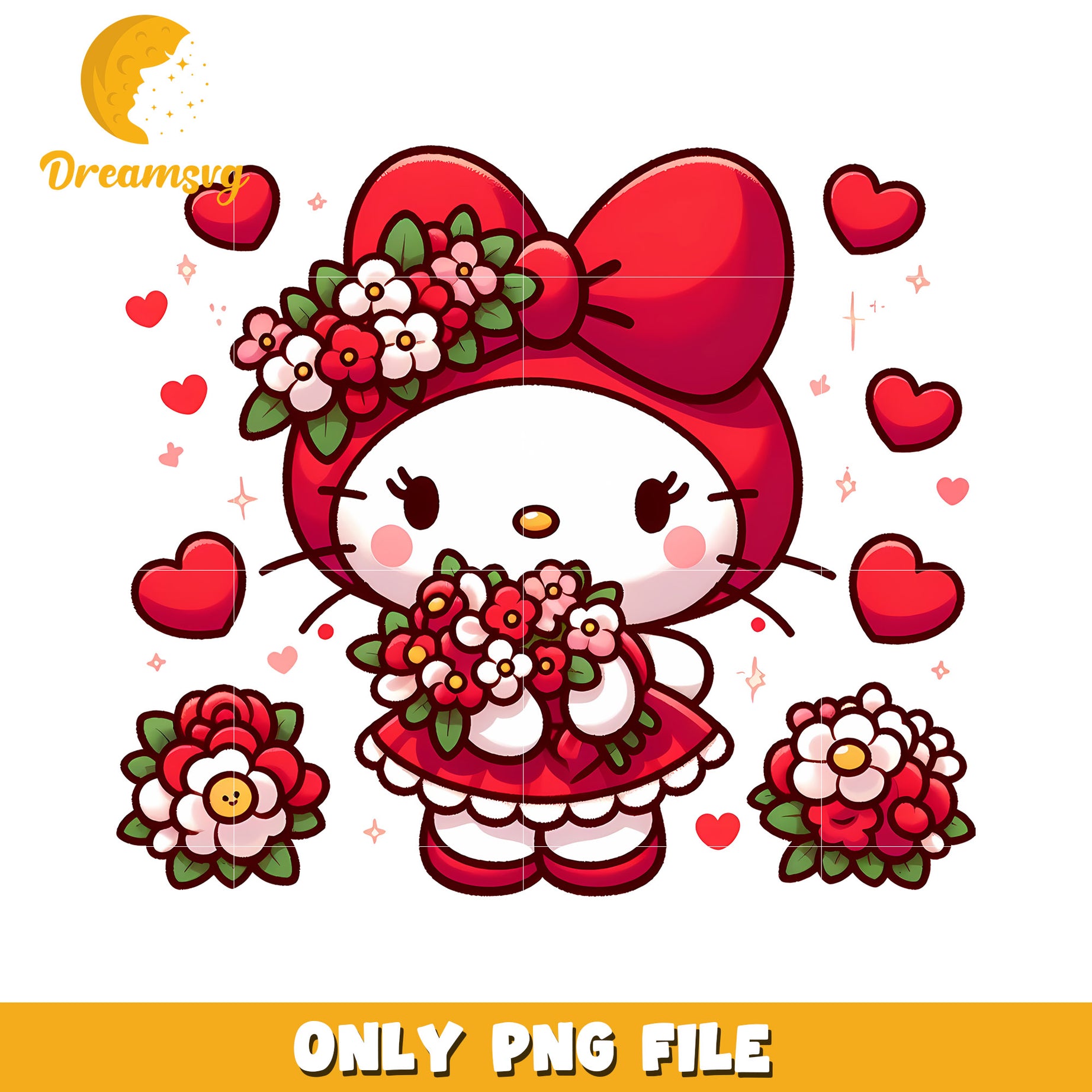 Red Bow Hello Kitty PNG Valentine