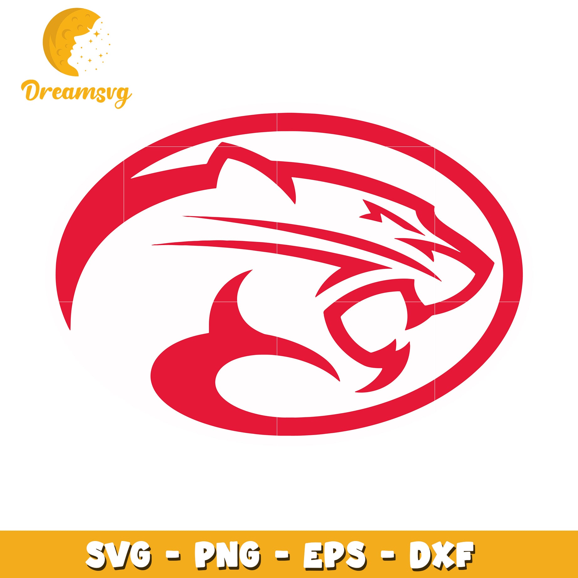 Red Cougar Head SVG PNG EPS DXF Files