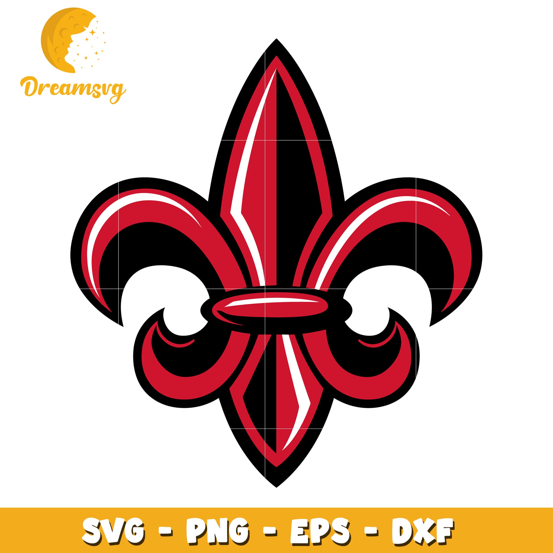 Red Fleur-de-lis SVG PNG EPS DXF