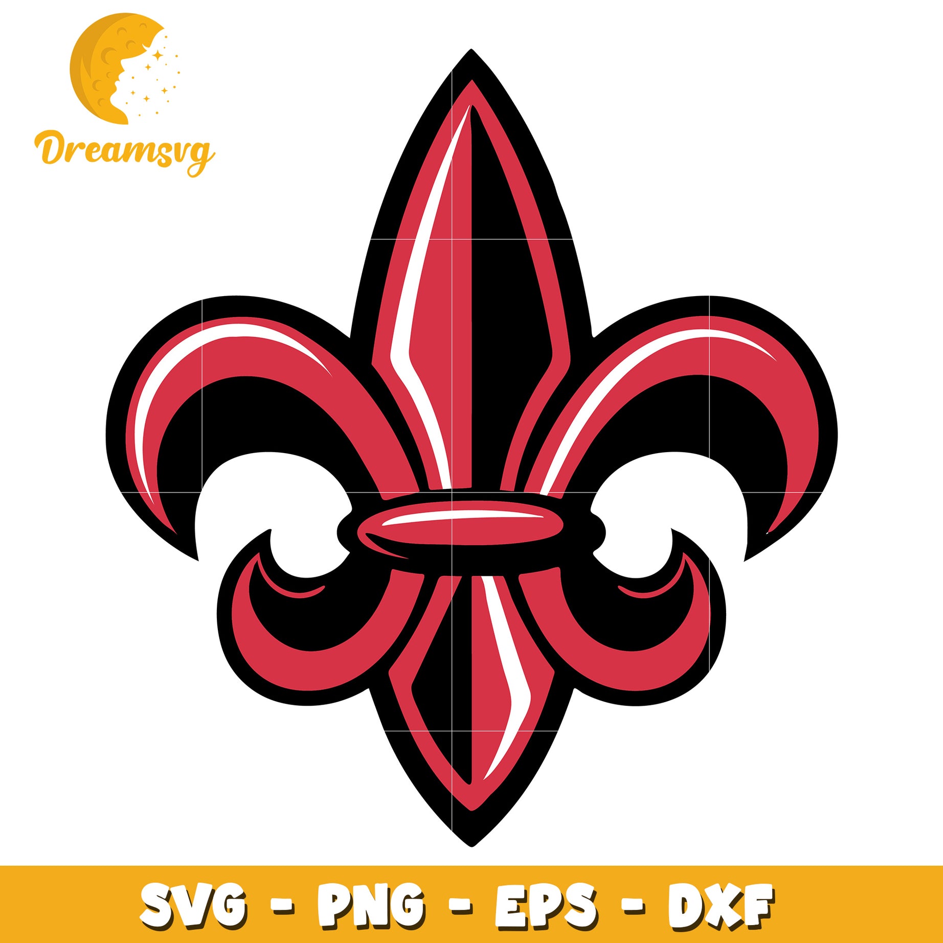 Red Fleur De Lis SVG PNG EPS DXF