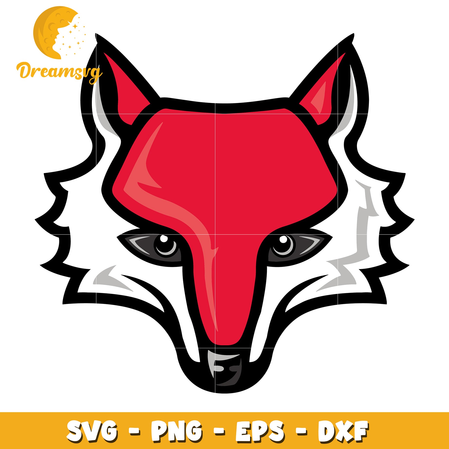 Red Fox Head SVG PNG EPS DXF Files