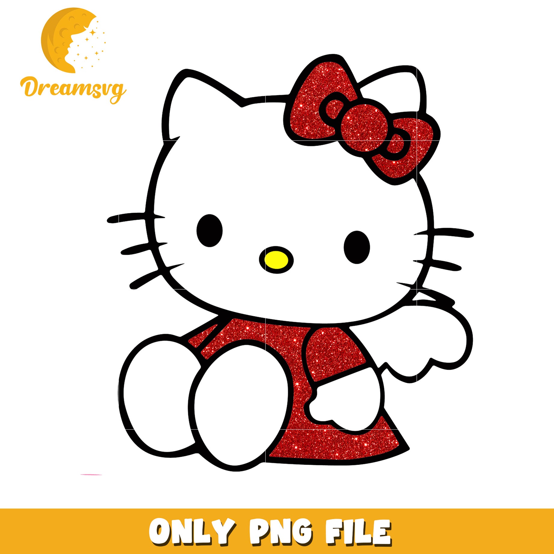 Red Glitter Hello Kitty PNG – DreamSVG Store