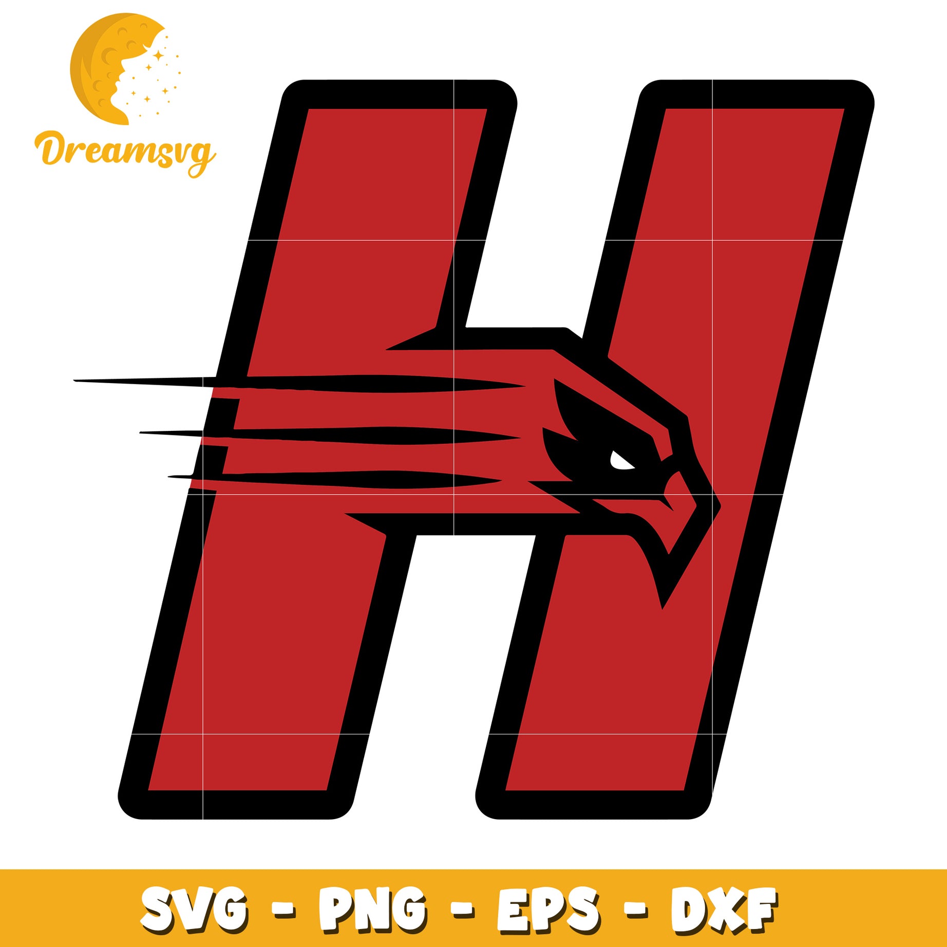 Red Hawk Letter H SVG PNG EPS DXF