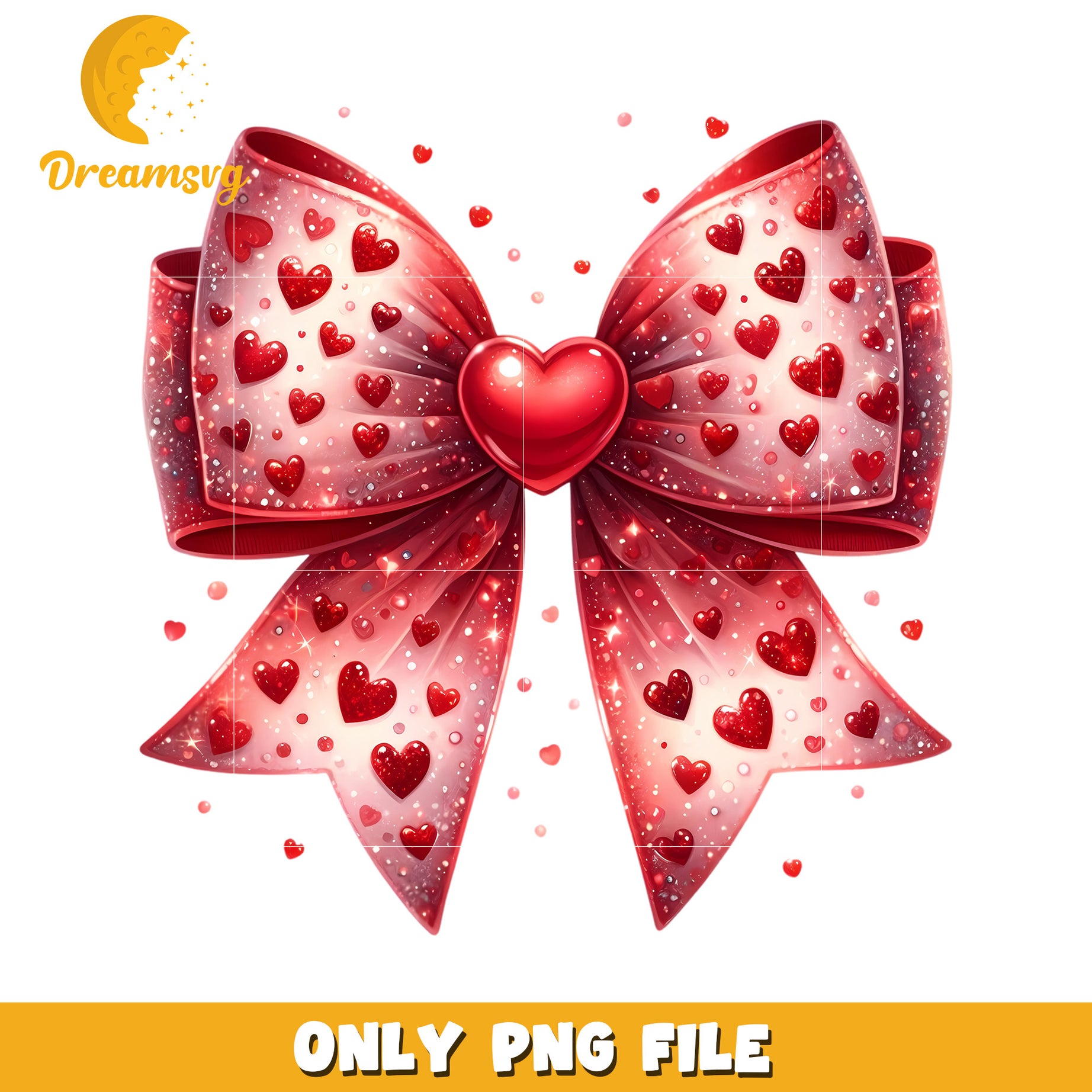 Red Heart Bow PNG Valentine Clipart