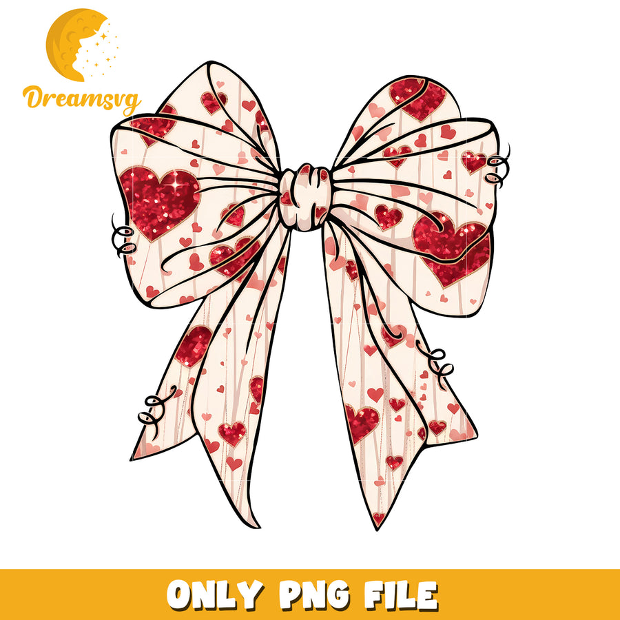 Red Heart Bow PNG Valentine Design
