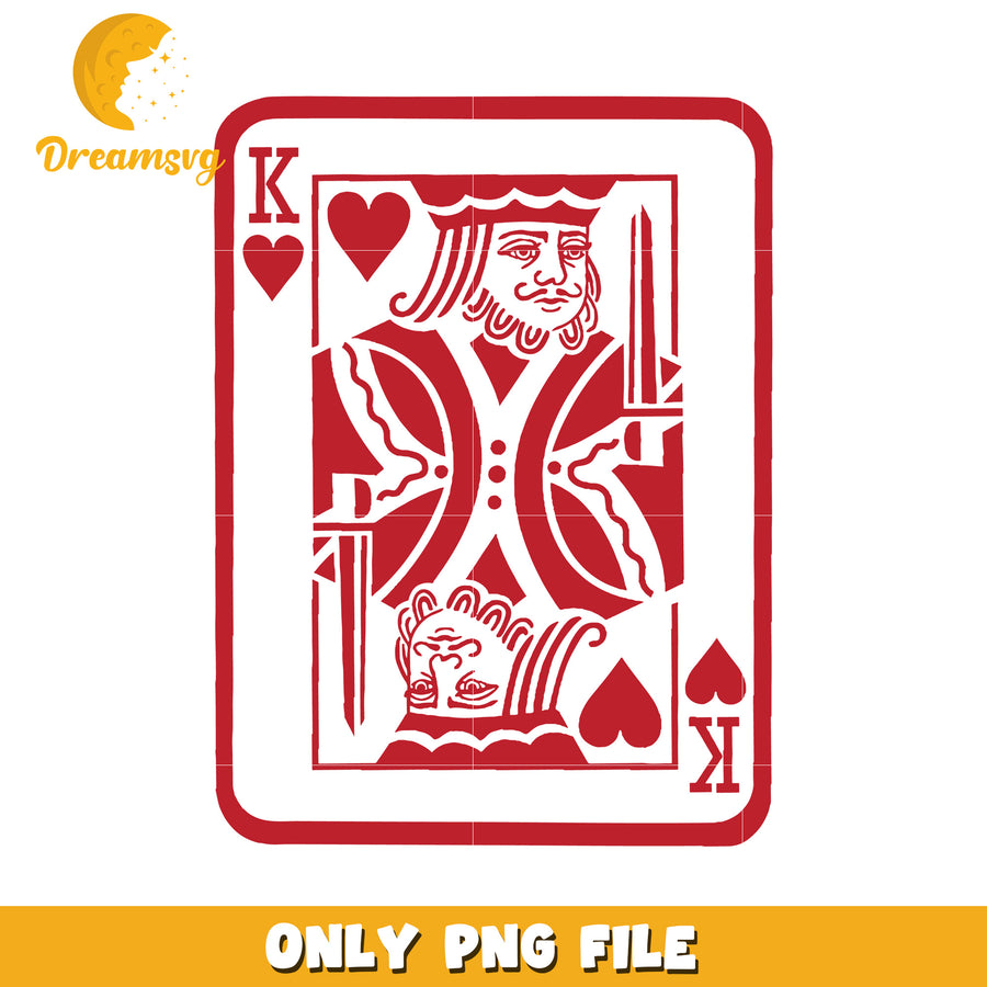 Red King of Hearts Playing Card PNG Clipart Design