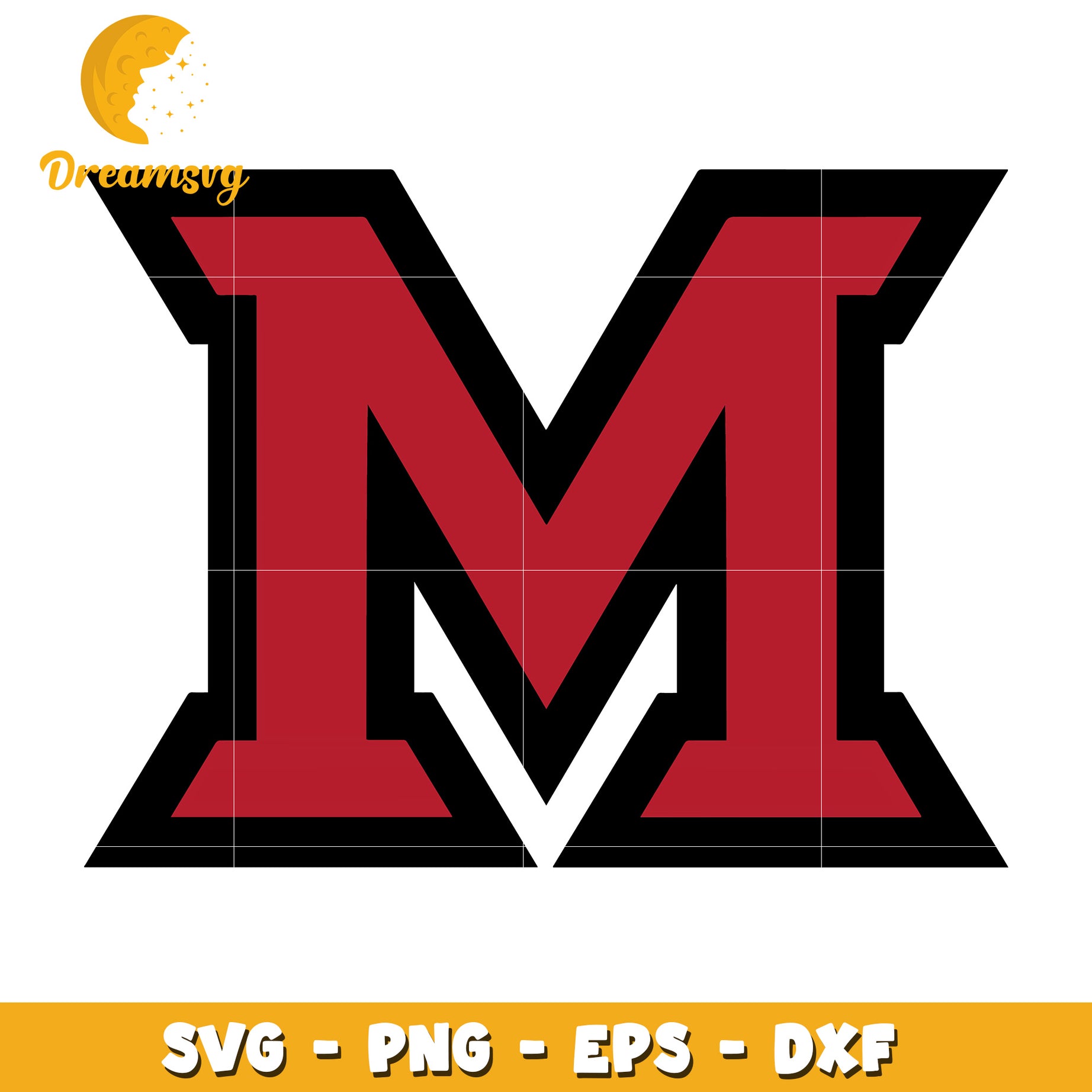 Red M Letter SVG PNG EPS DXF Cut File