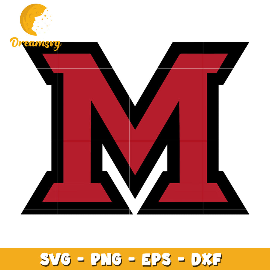 Red M Letter SVG PNG EPS DXF Cut File