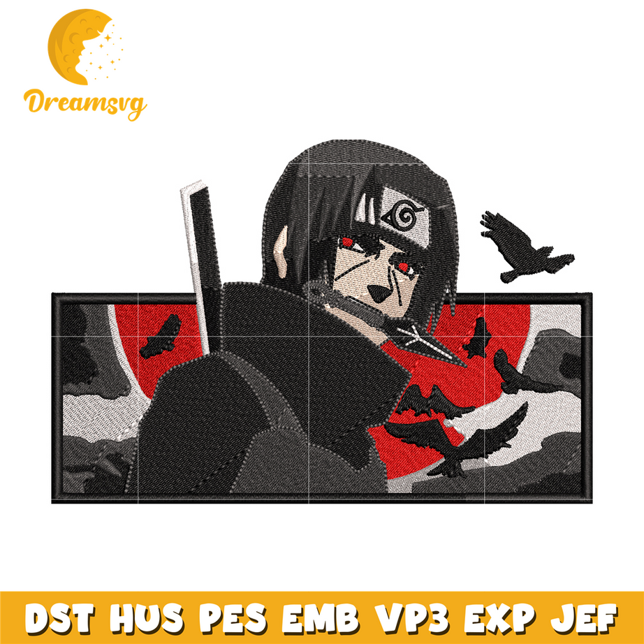 Red Moon Itachi embroidery design